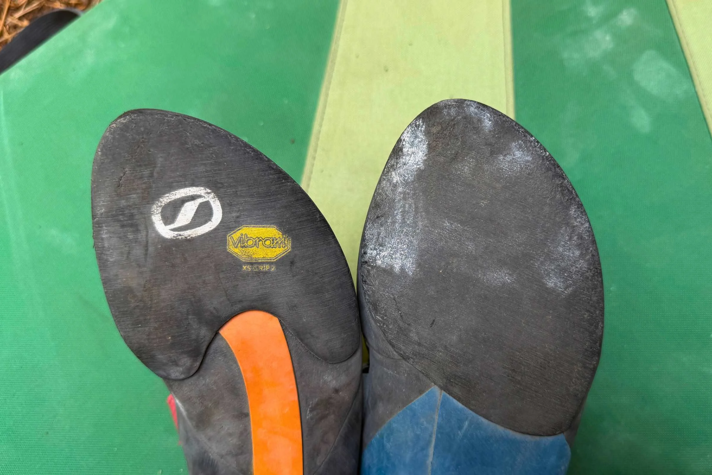   The Scarpa Dragos are a highly downturned and asymmetric pair of climbing shoes.  