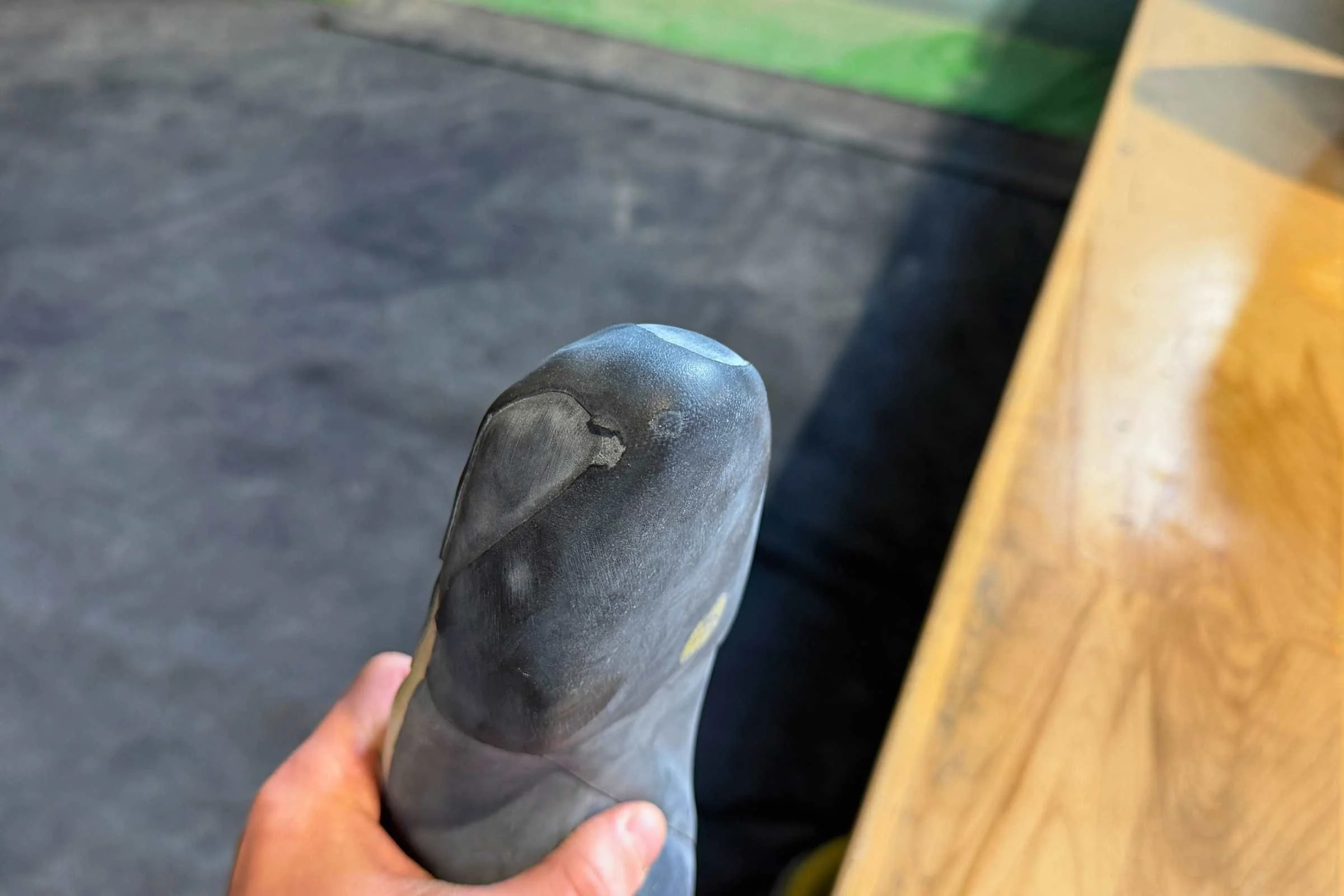   After two years of climbing indoors, our pair of Mantras are finally ready for a resole.  