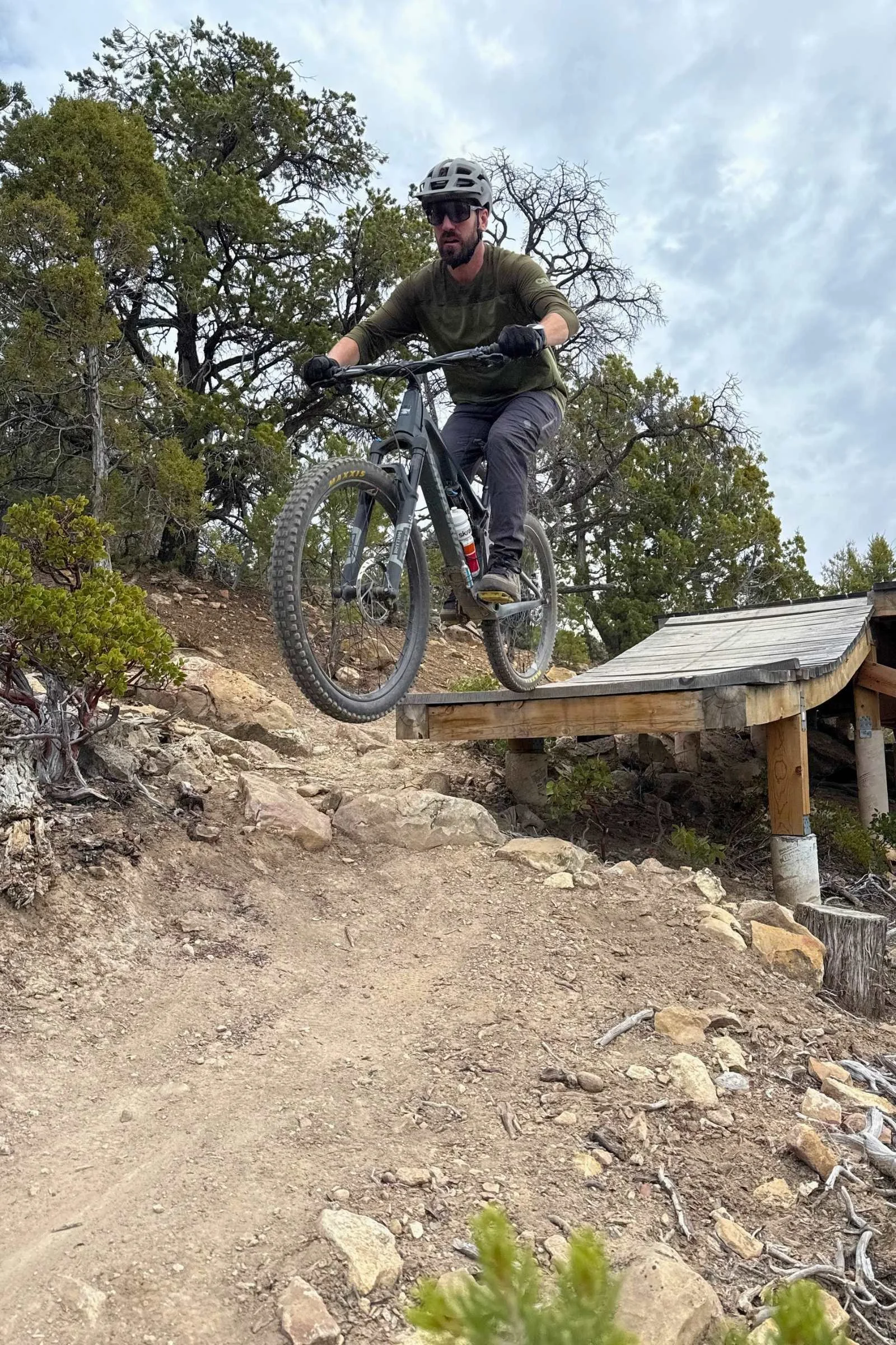   We tested the Forefront 3 helmet on flow trails in Southern Utah.   Photo by Stasia Stockwell.  