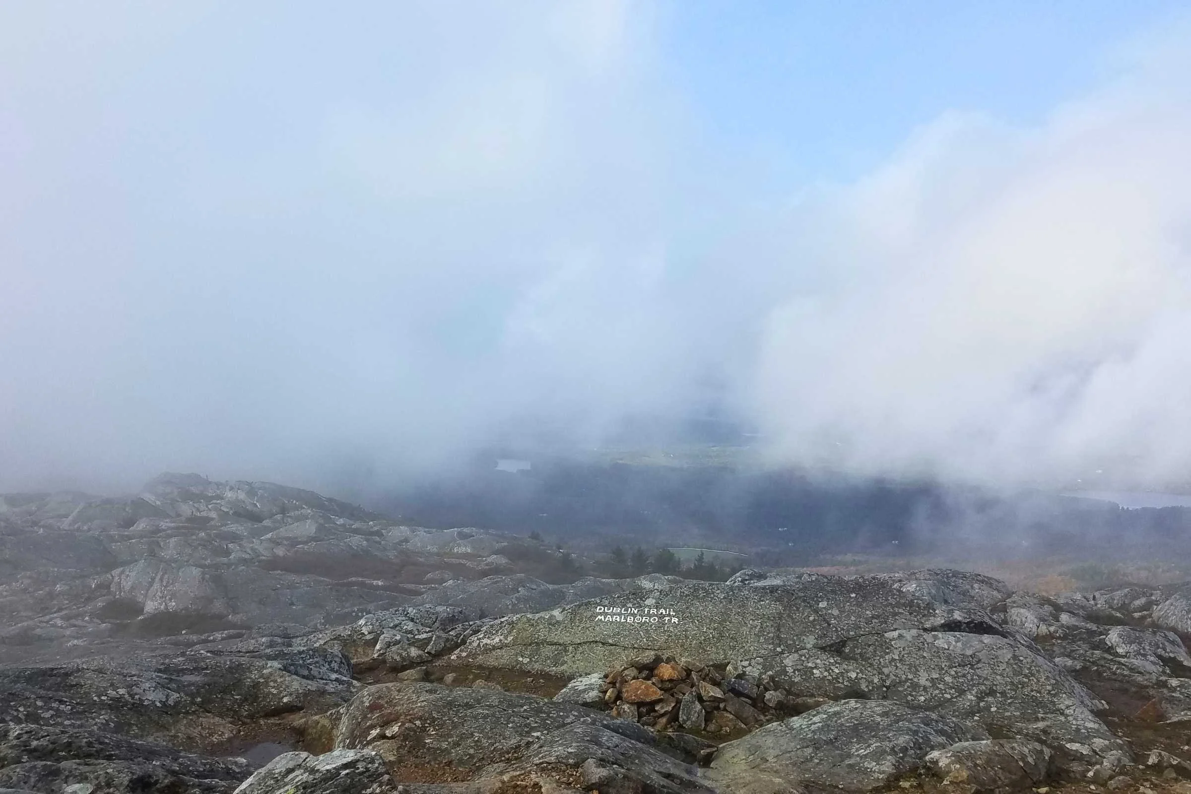  The Greenway/Dublin Trail from the summit of Mt Monadnock.   Photo by Aubri Drake.  