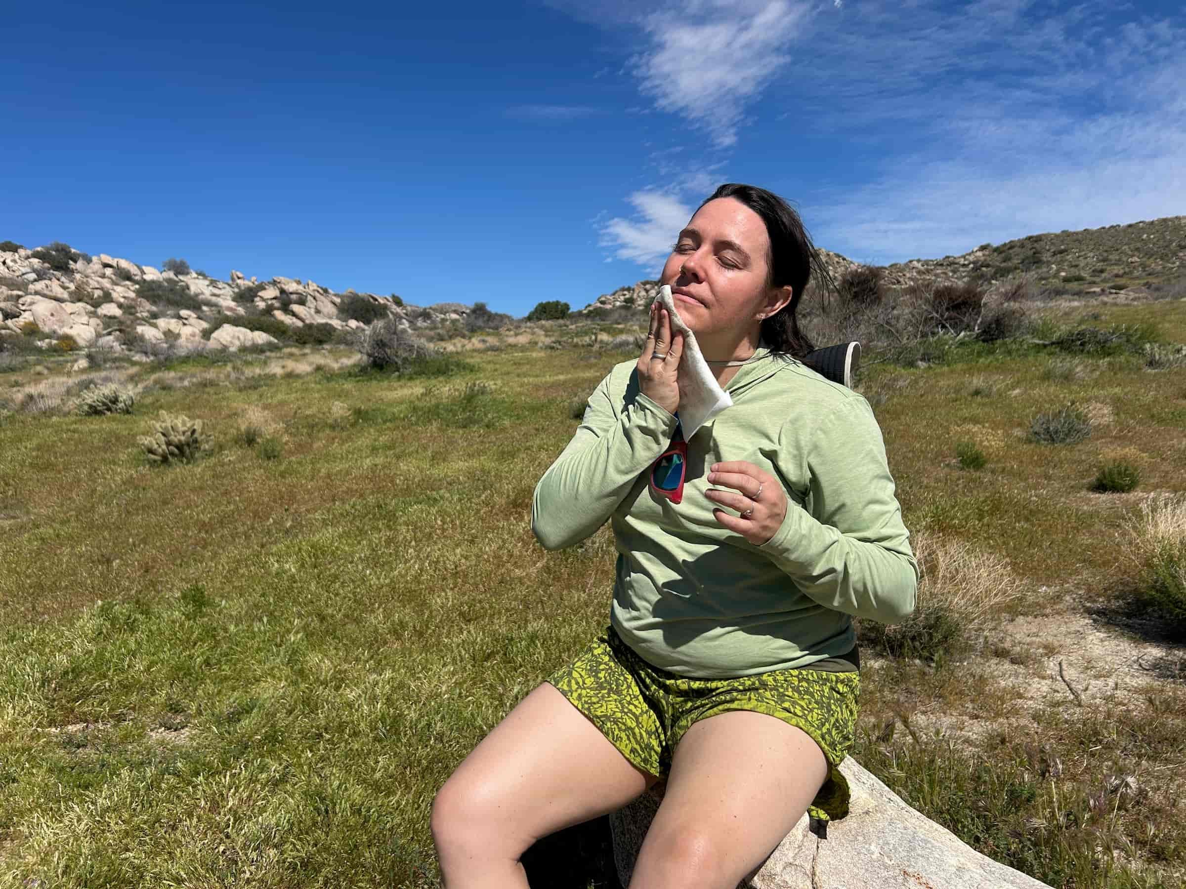   The REI Sahara sun hoodie provides ample sun protection of the top of your hands and neck.  