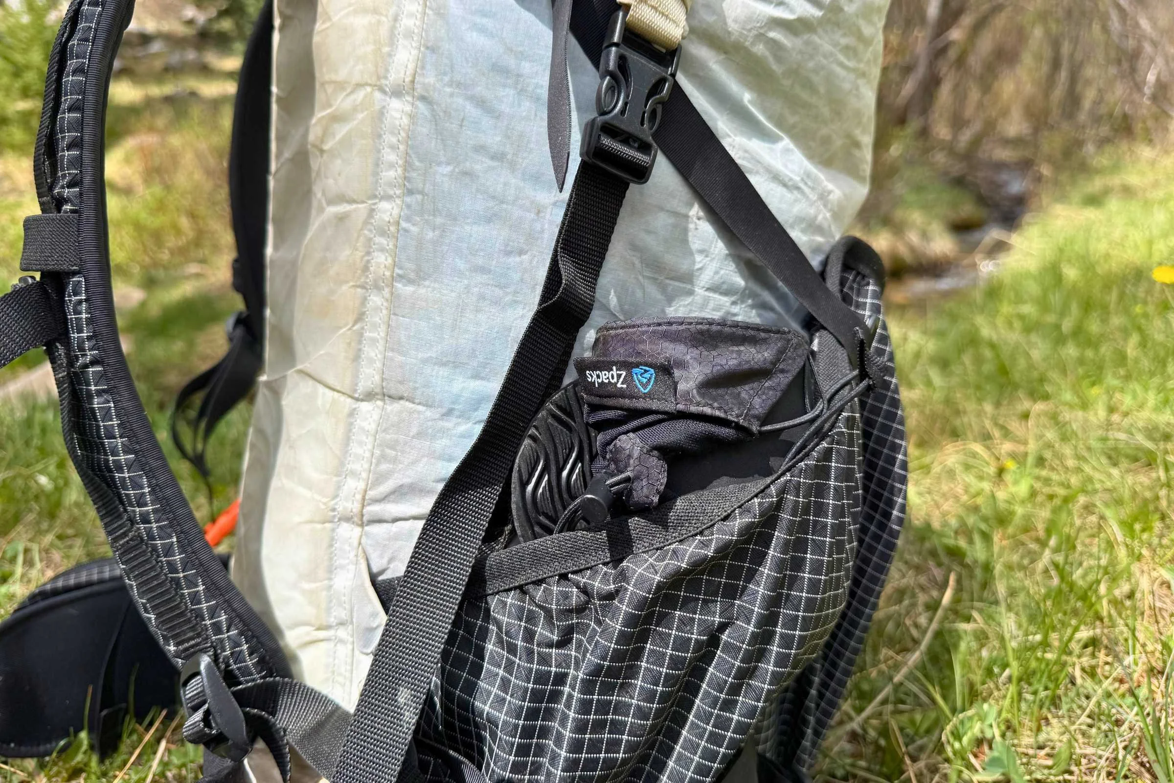  We love how light and packable the Zpacks Ultralight Camp Shoes are, while still being quite functional around camp .  Photo by Stasia Stockwell.  