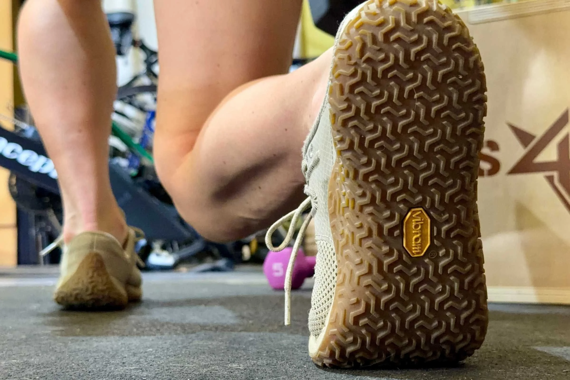   Outsole of Merrell Trail Glove 7 barefoot shoe showing tread pattern  