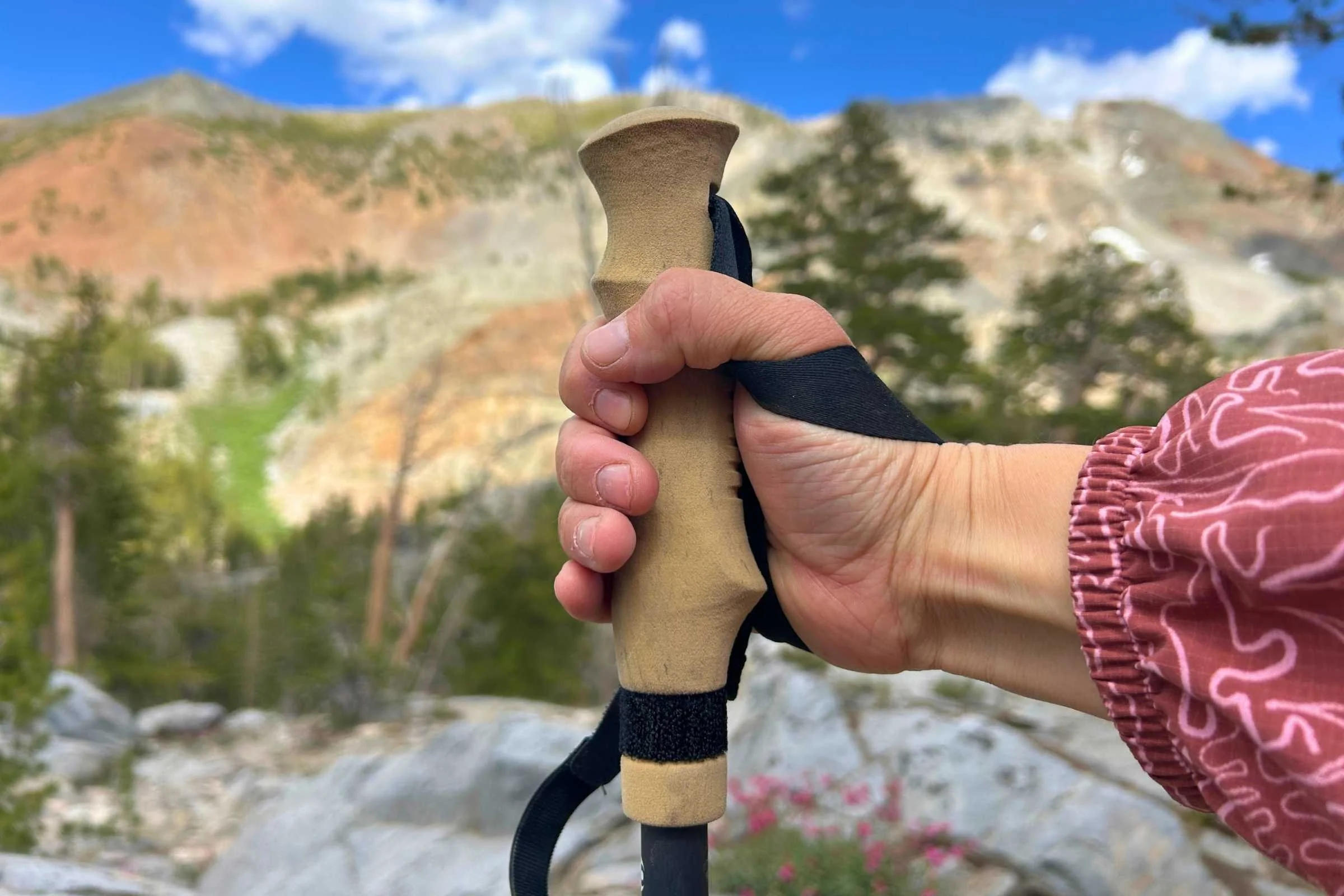   Close up of the handle on the Gossamer Gear FT3 trekking poles  
