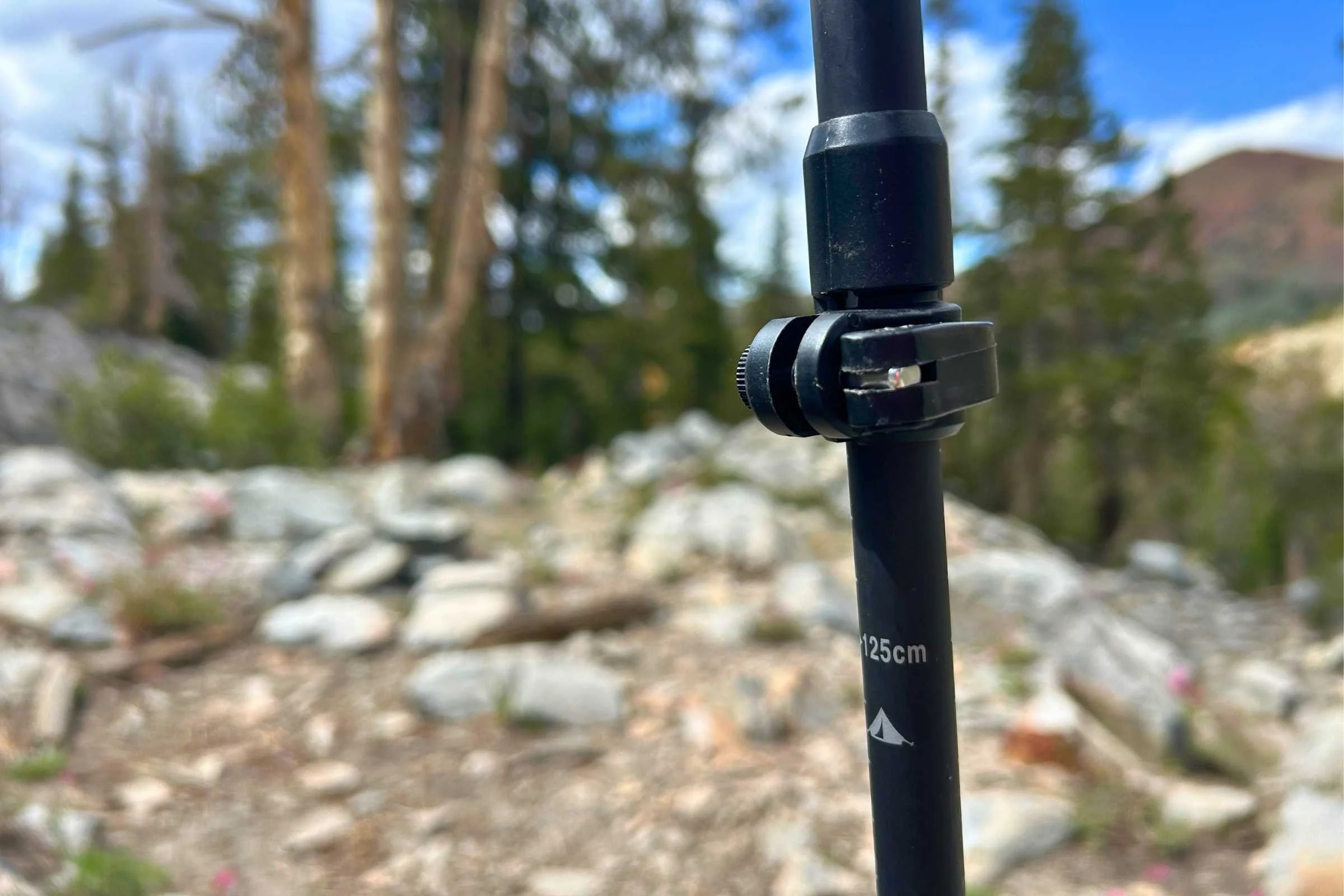   Close up of the adjustment mechanism on the Gossamer Gear FT3 trekking poles  