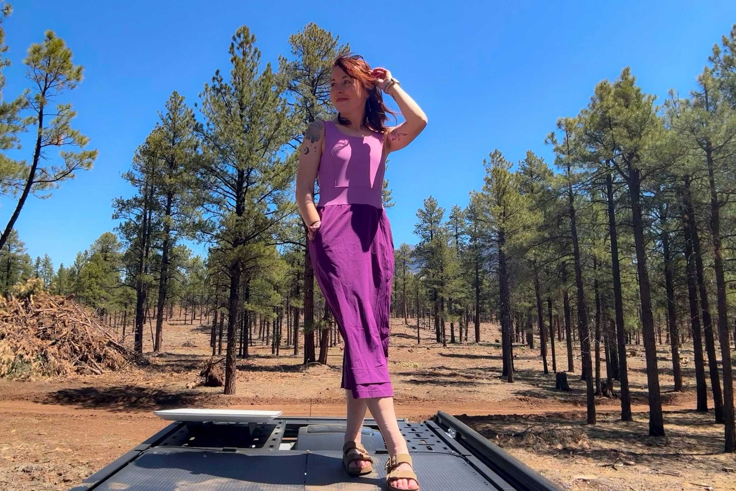   We spent long travel days driving a camper van in the Title Nine Limitless Midi Dress.  