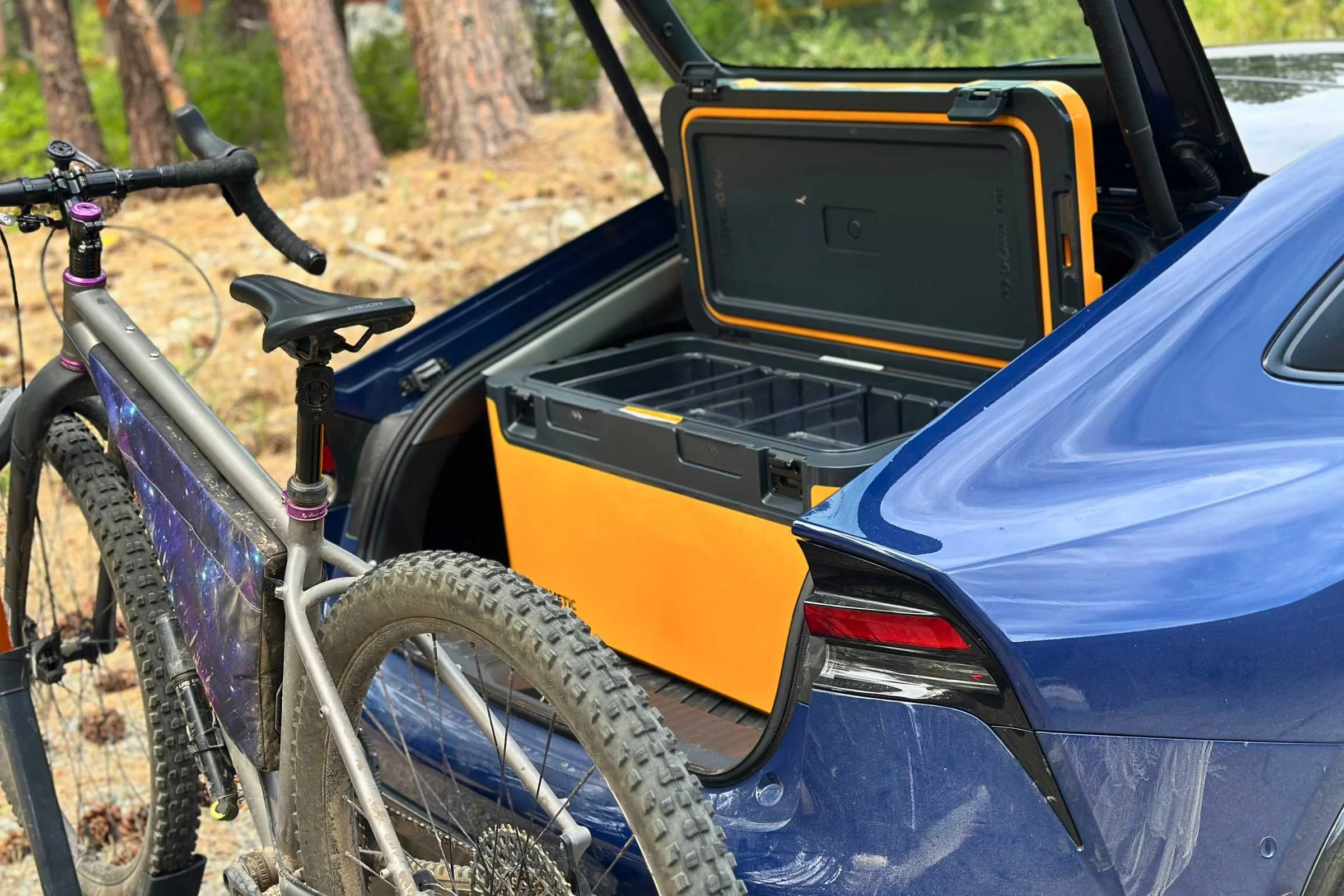   The Dometic Recon 69L fits perfectly in the trunk of a Prius.  