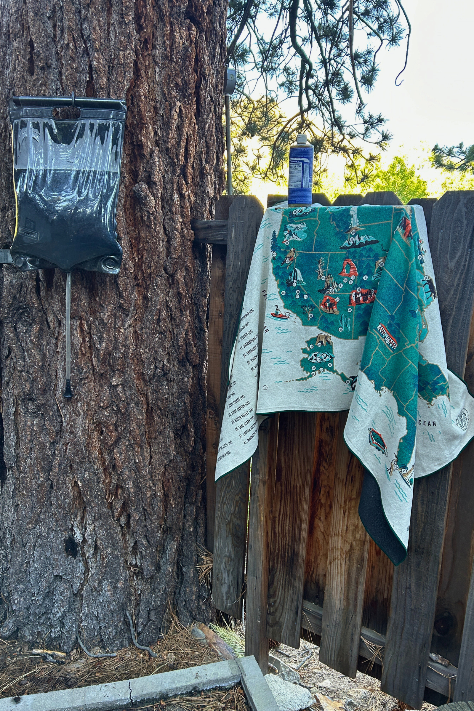   Using the Nomadix towel with an outdoor camp solar shower.   