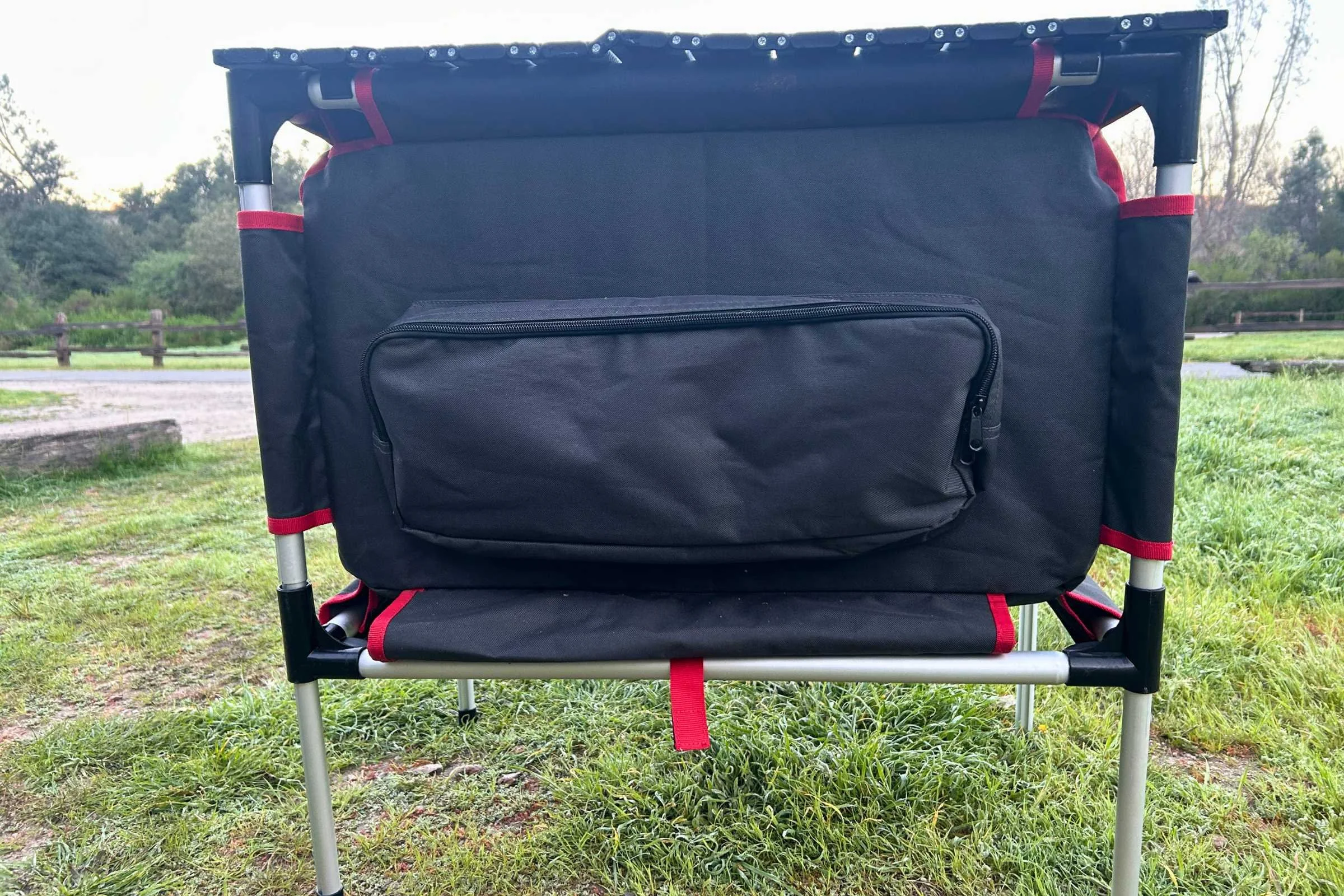   Storage pocket on Camp Chef Sherpa Table with zippered organizer compartment  