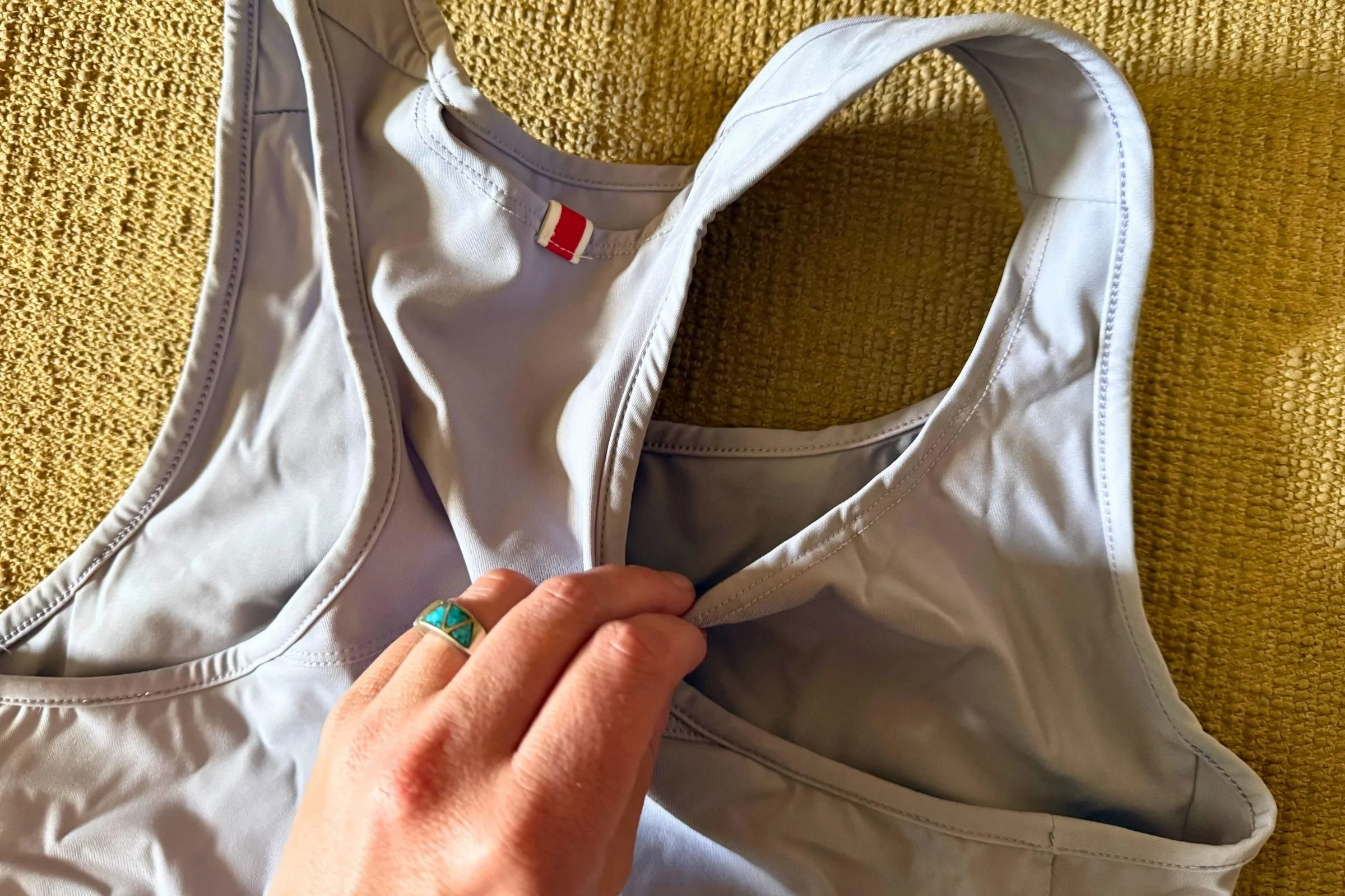   There is a spacious pocket in the front inside of the Allston bra.  