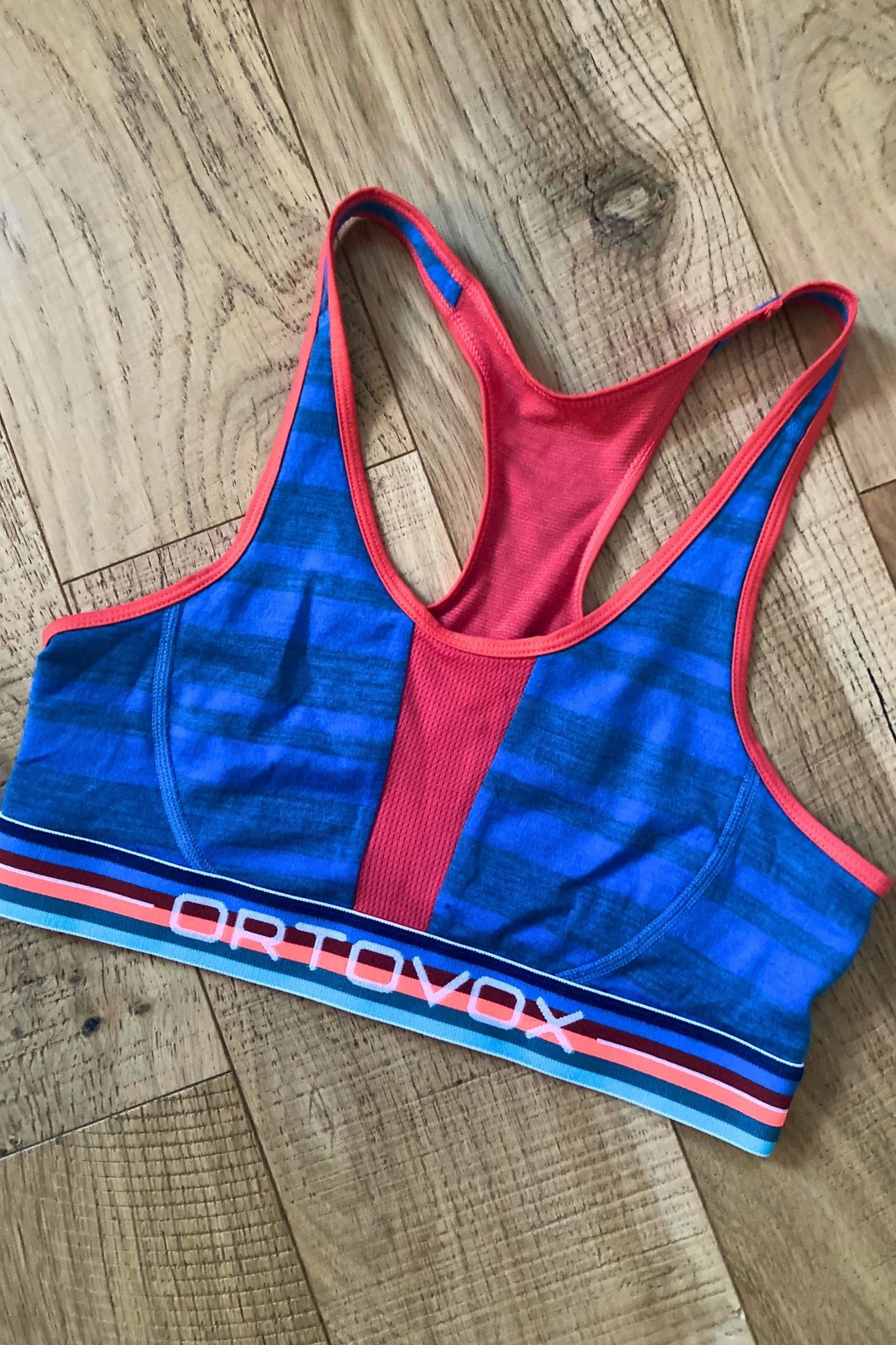   Ortovox Sport Top has a wide band and is the only sports bra we tested made of 100% merino wool  