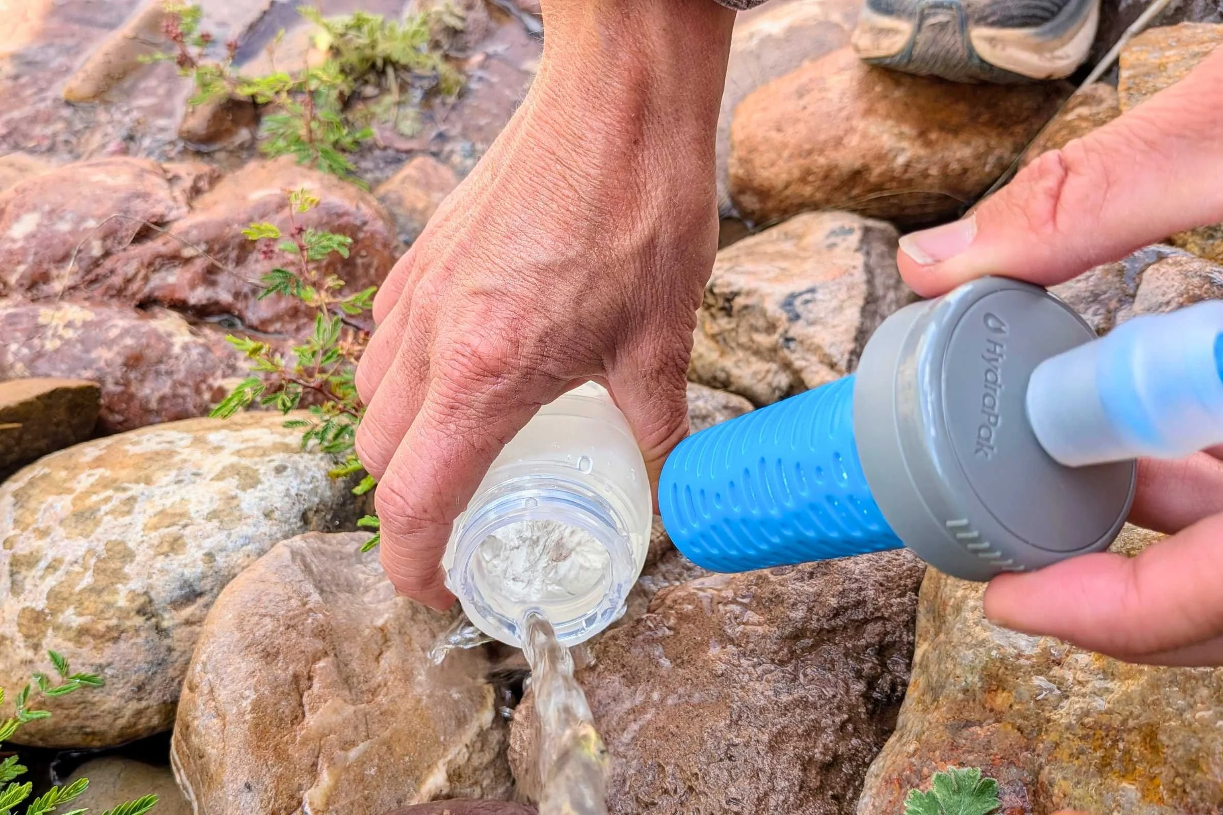   The HydraPak UltraFlask+ makes it easy to refill water directly from a bottle or water source.  