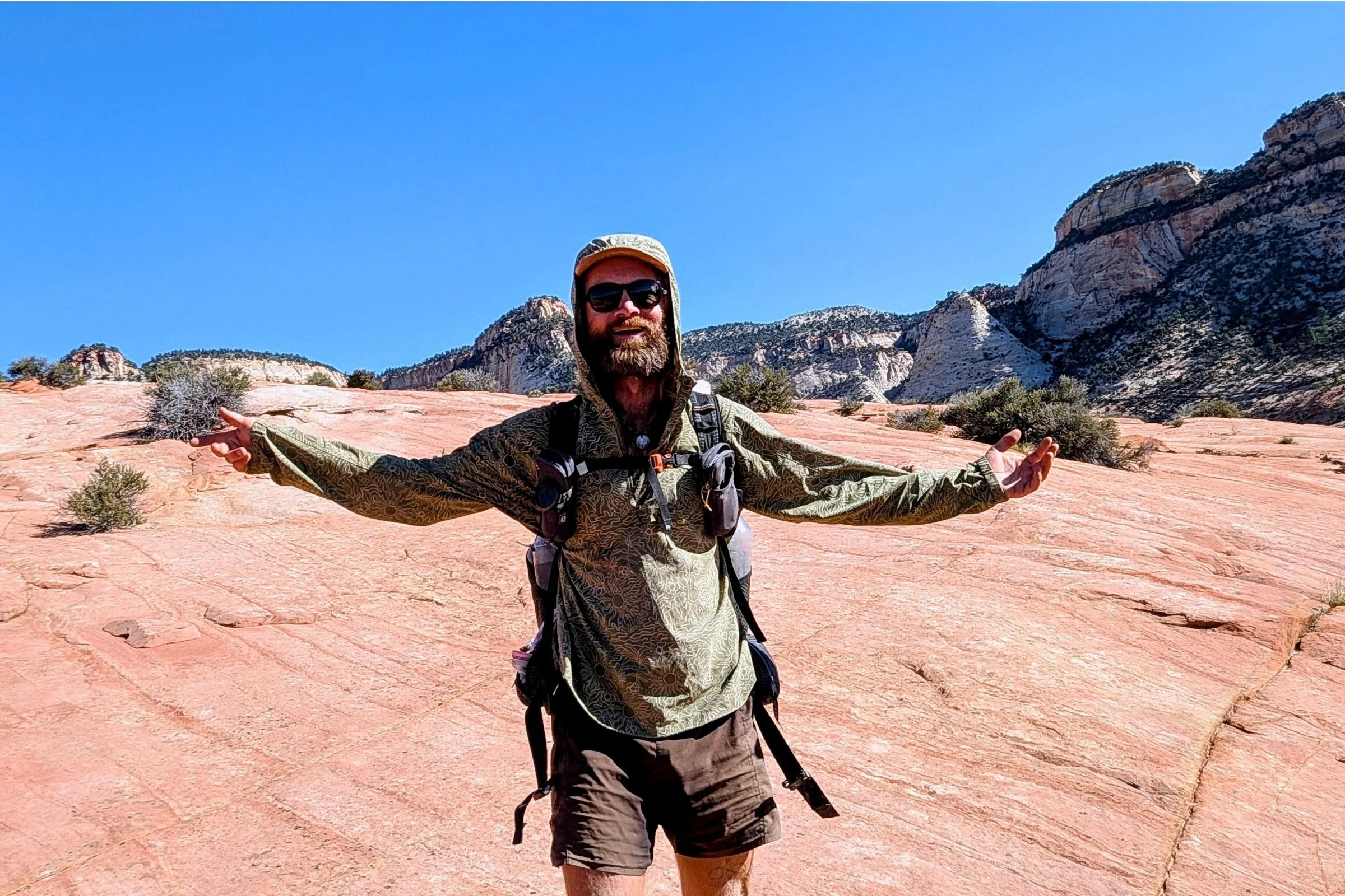   The Patagonia Strider Pro shorts are comfortable enough for long days under the hot desert sun  