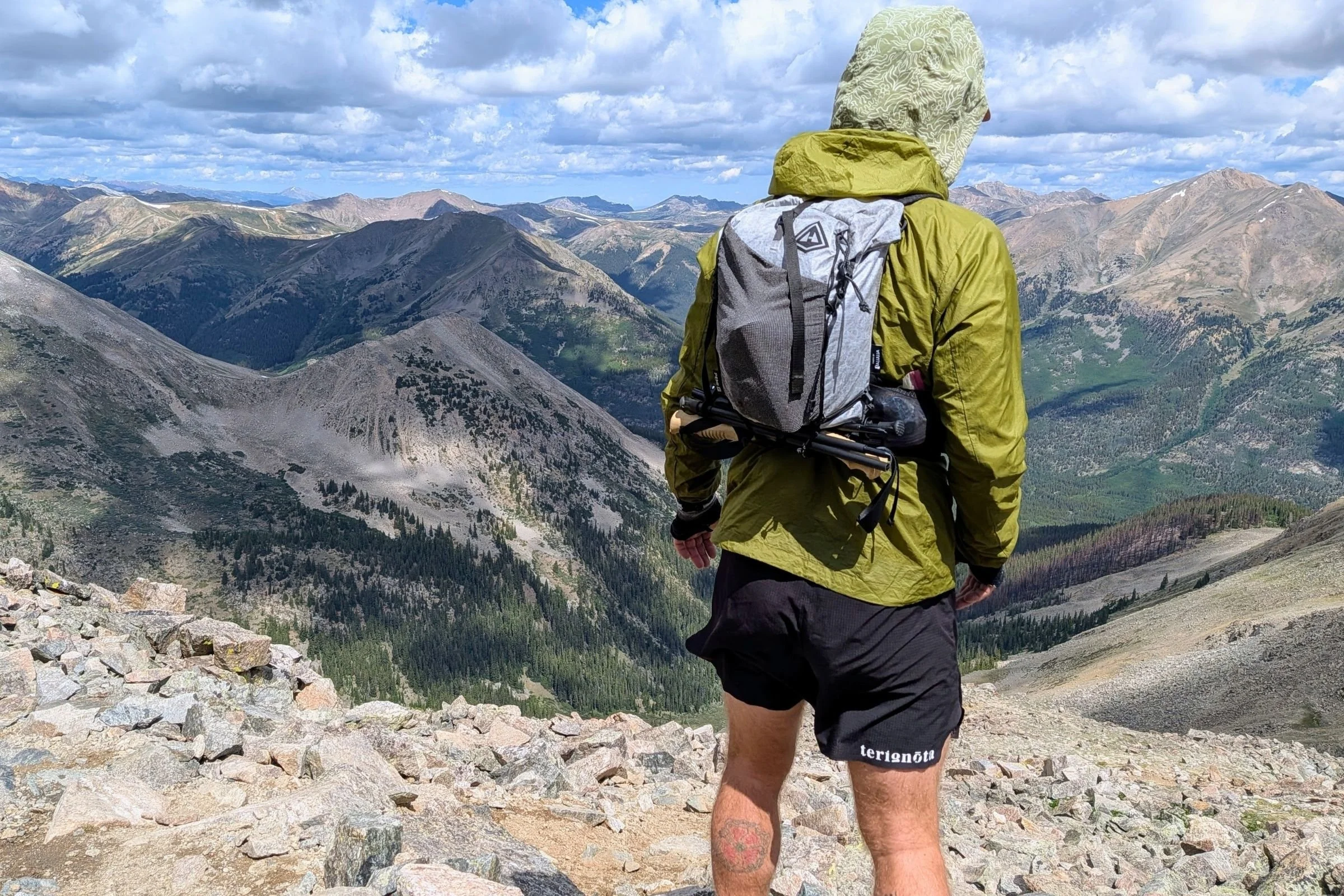   Testing the Terignota Sendero shorts on a run in Colorado’s Sawatch range  