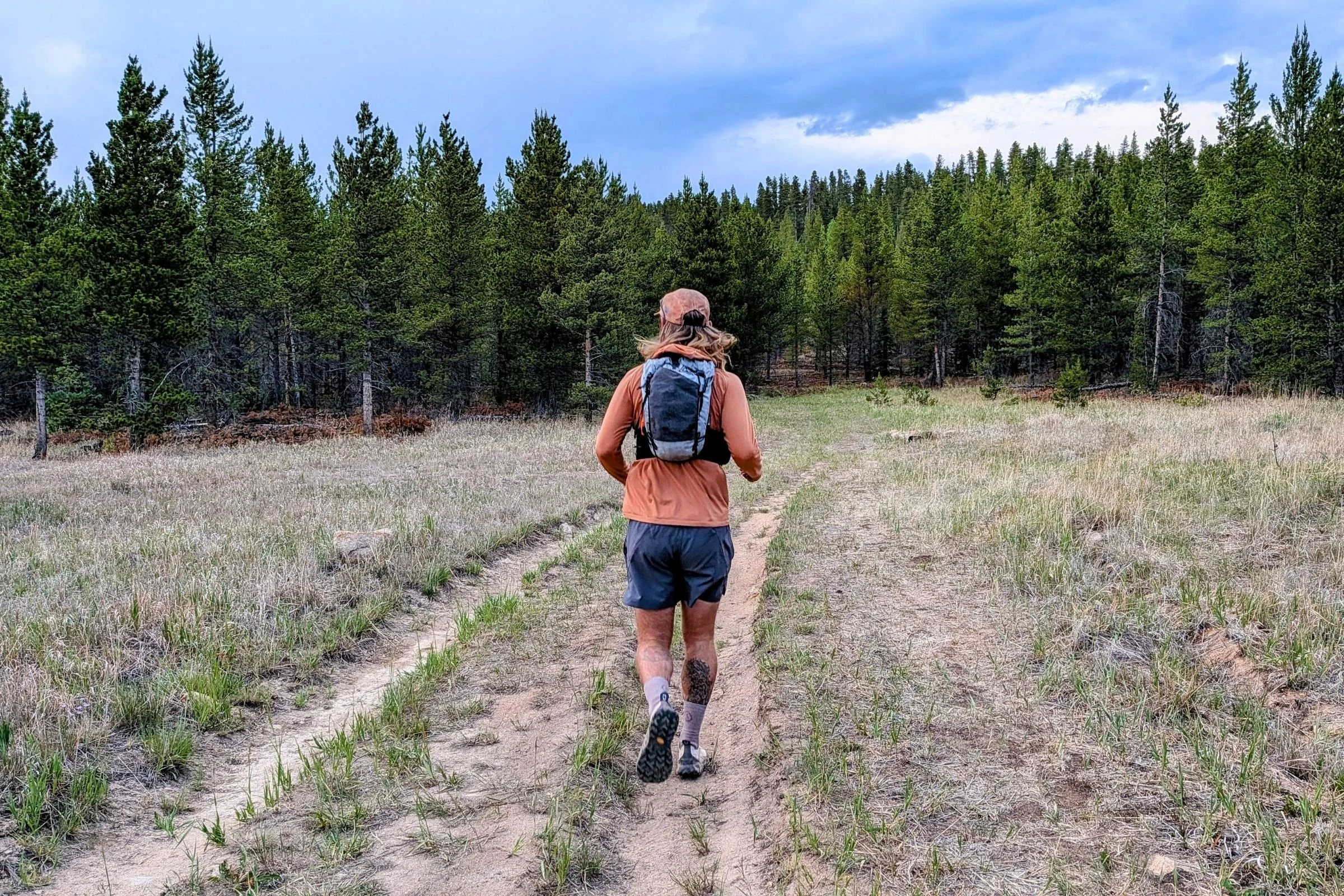   Testing the Adidas ADI365 shorts on a dirt road in Colorado  