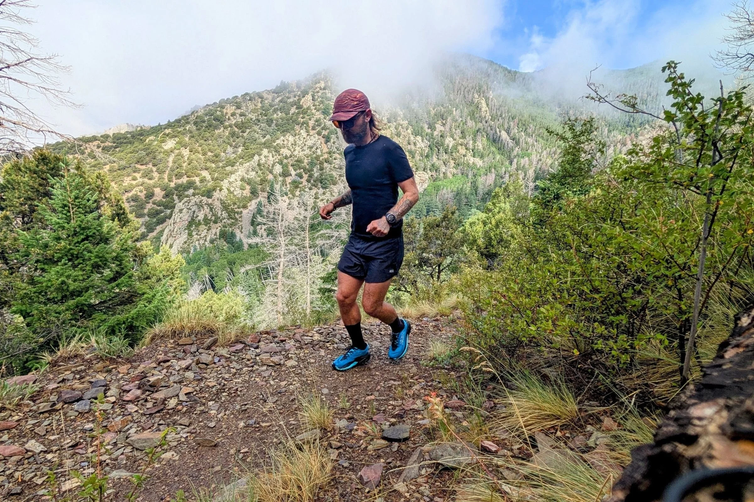   Testing the REI Co-op Swiftland shorts on a rocky dirt road in the Crestone mountains of Colorado  
