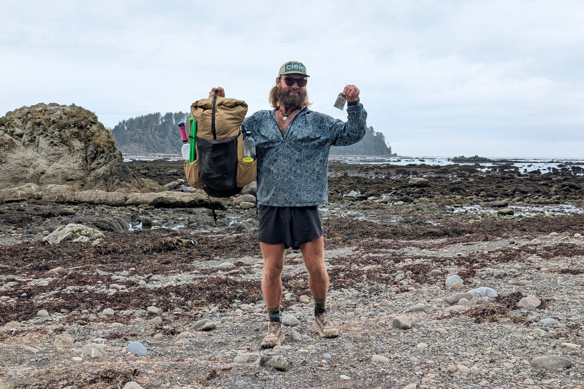   The REI Co-op Swiftland shorts at the western terminus of the Pacific Northwest Trail  