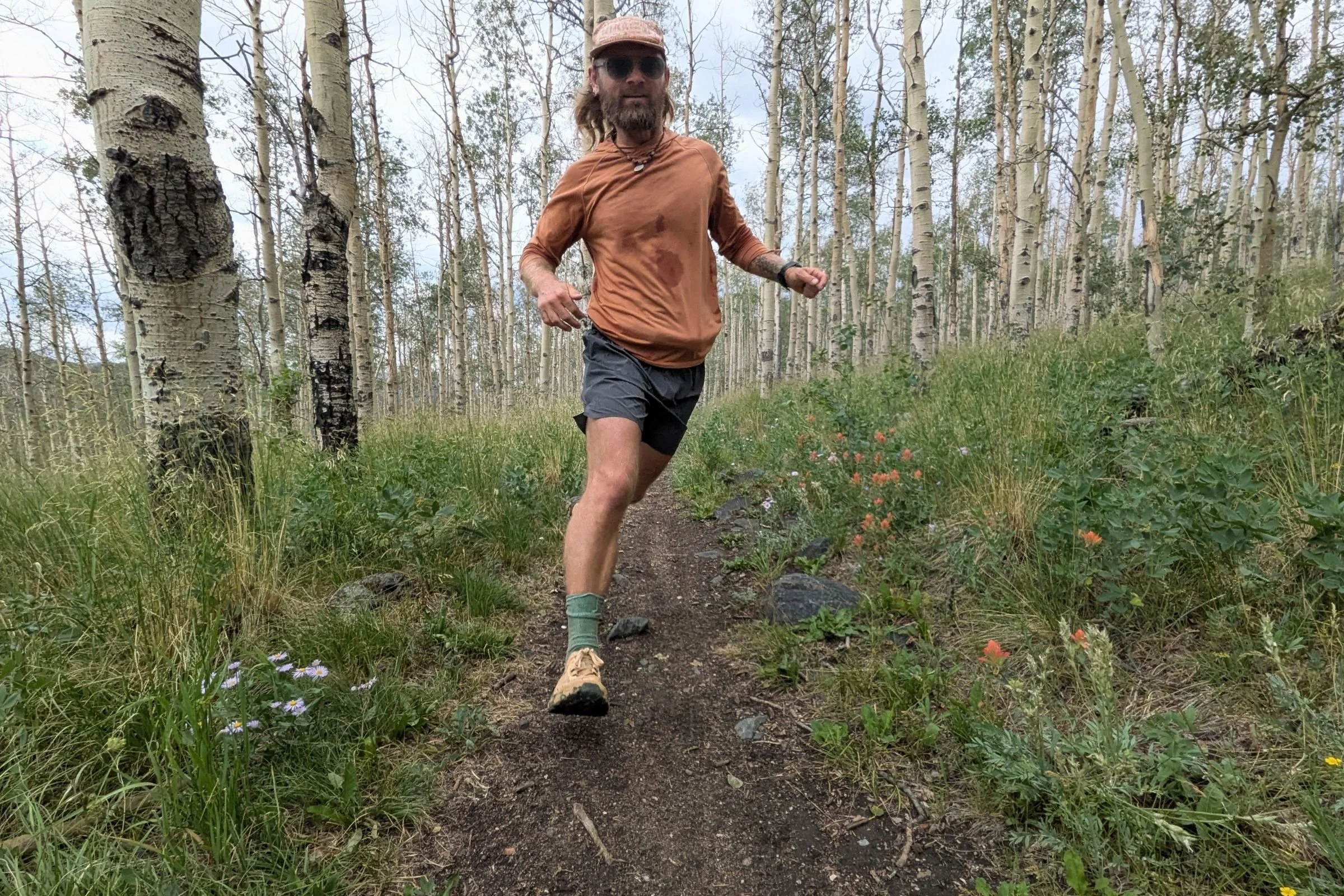   Testing the On Performance shorts on a mixed surface run in Colorado.  