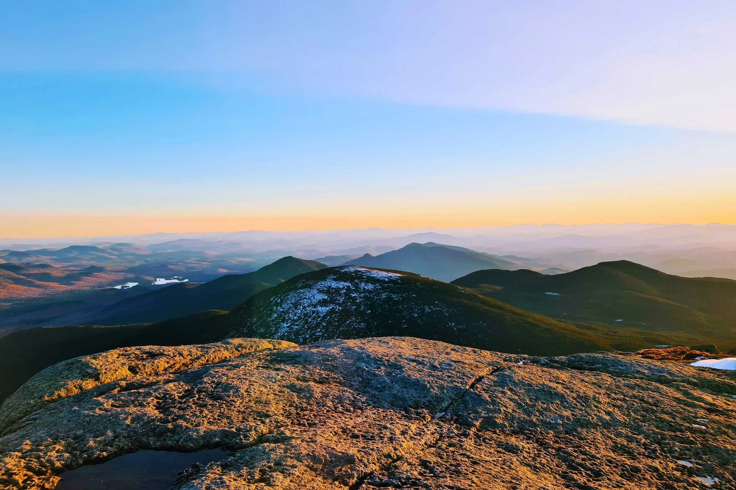   The magnificent views from Marcy on a clear evening.   Photo by Aubri Drake.  