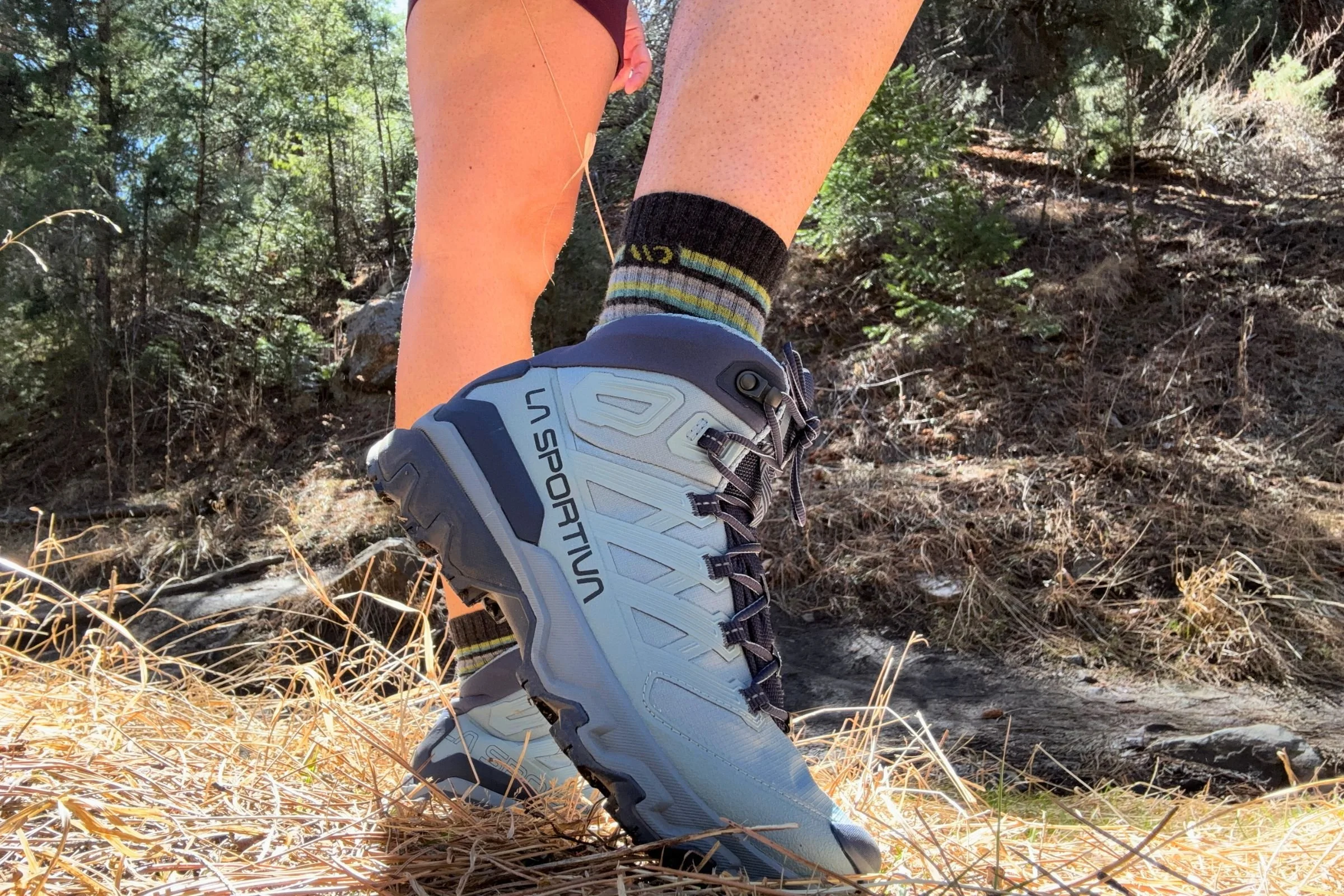   The La Sportiva Ultra Raptor 3 Mid GTX Hiking Boots provide the grip needed for uneven, rugged terrain.  