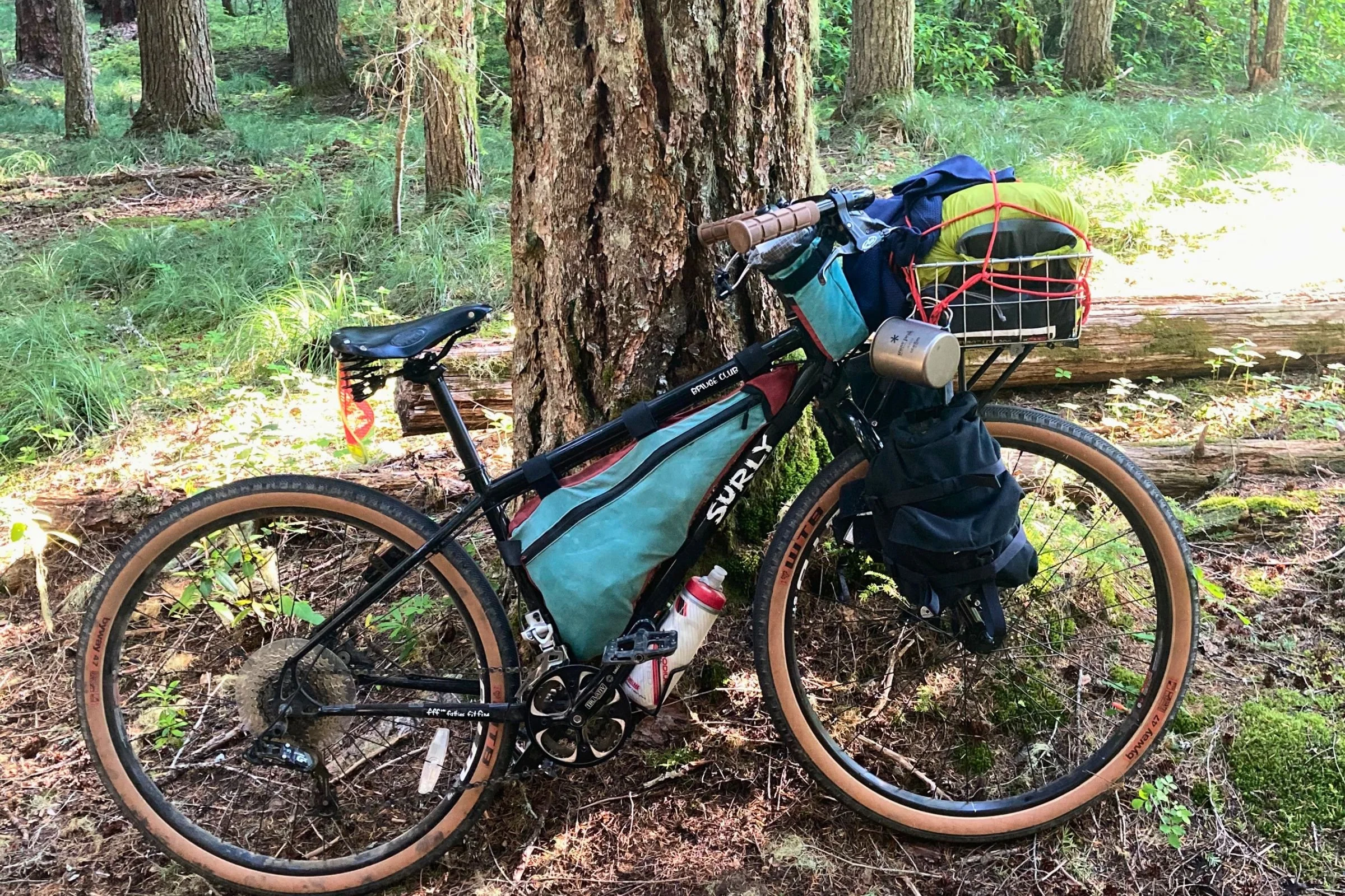   The Surly Bridge Club fully loaded with bikepacking bags.   Photo courtesy Graham Hodge.  