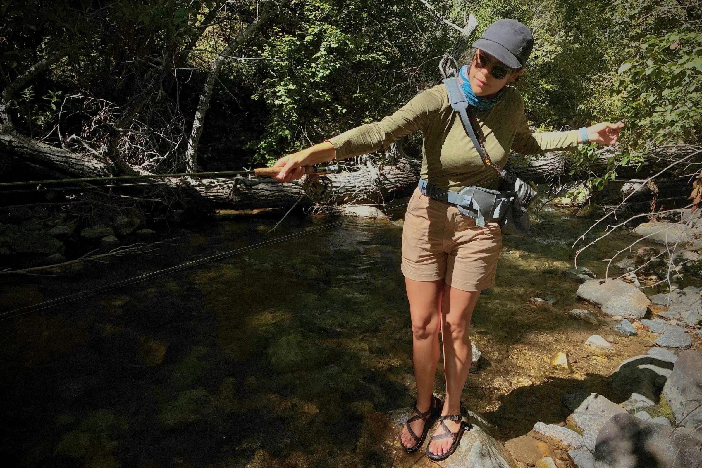   The Chaco Rapid Pro Z/1 provided secure grip while crossing a rocky creek, with adjustable straps that can be customized for different foot shapes.  
