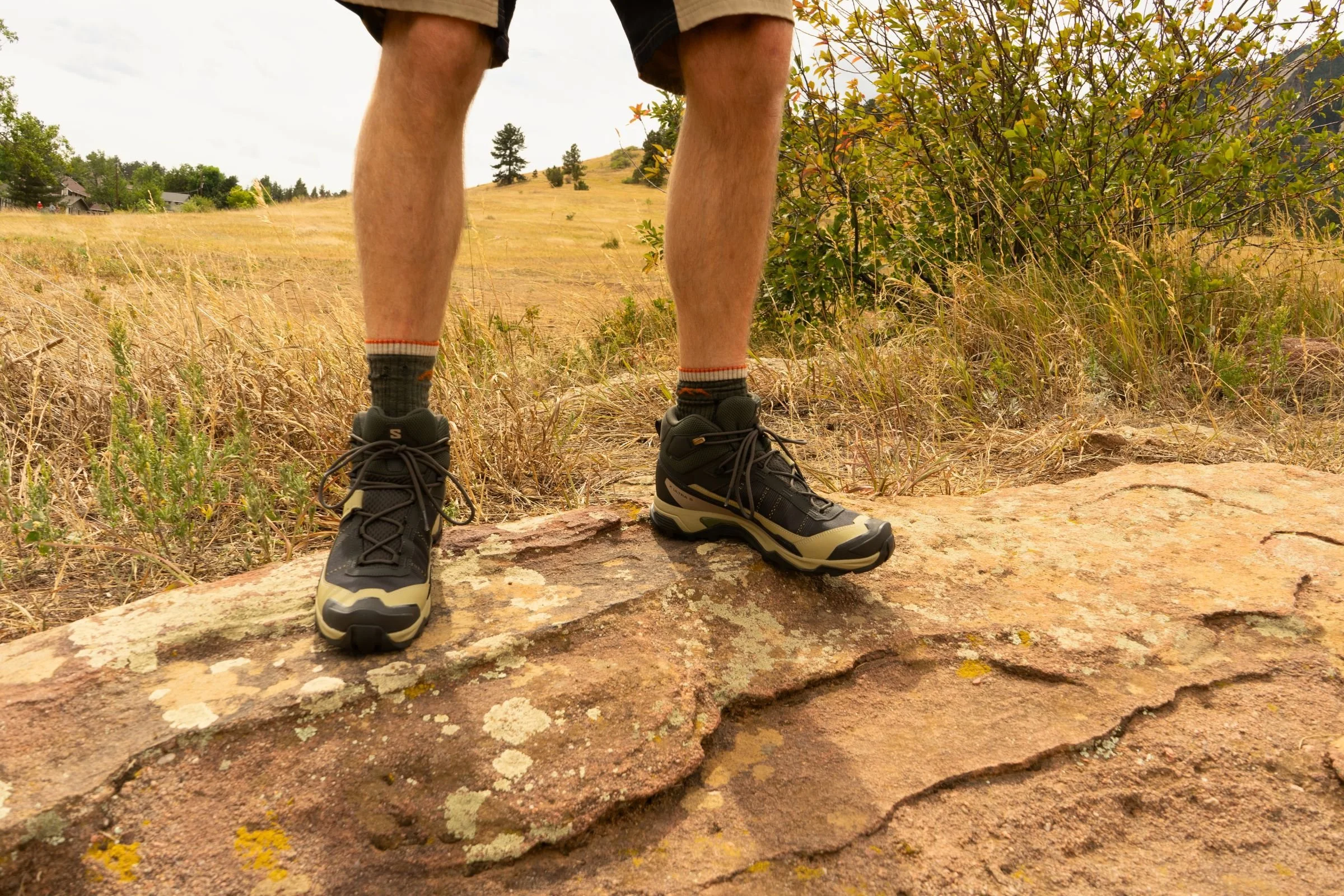   We found the Salomon X Ultra 5 Mid GTX hiking boots provided solid lateral stability and traction across rocky mountain trails and loose terrain.  