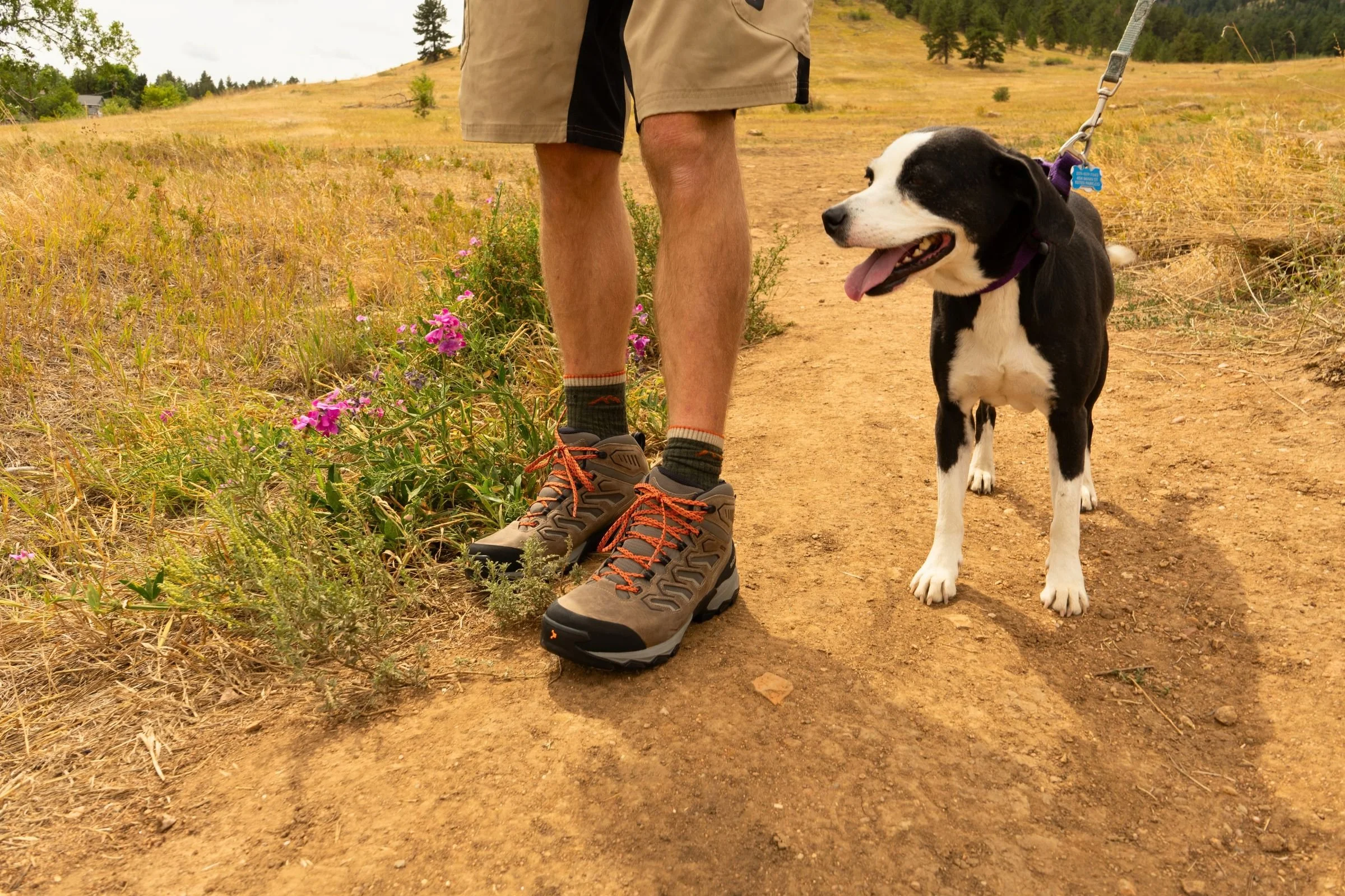  We tested the Scarpa Moraine Mid WP hiking boots on trails and found the supportive nubuck construction comfortable once the boots were broken in.  