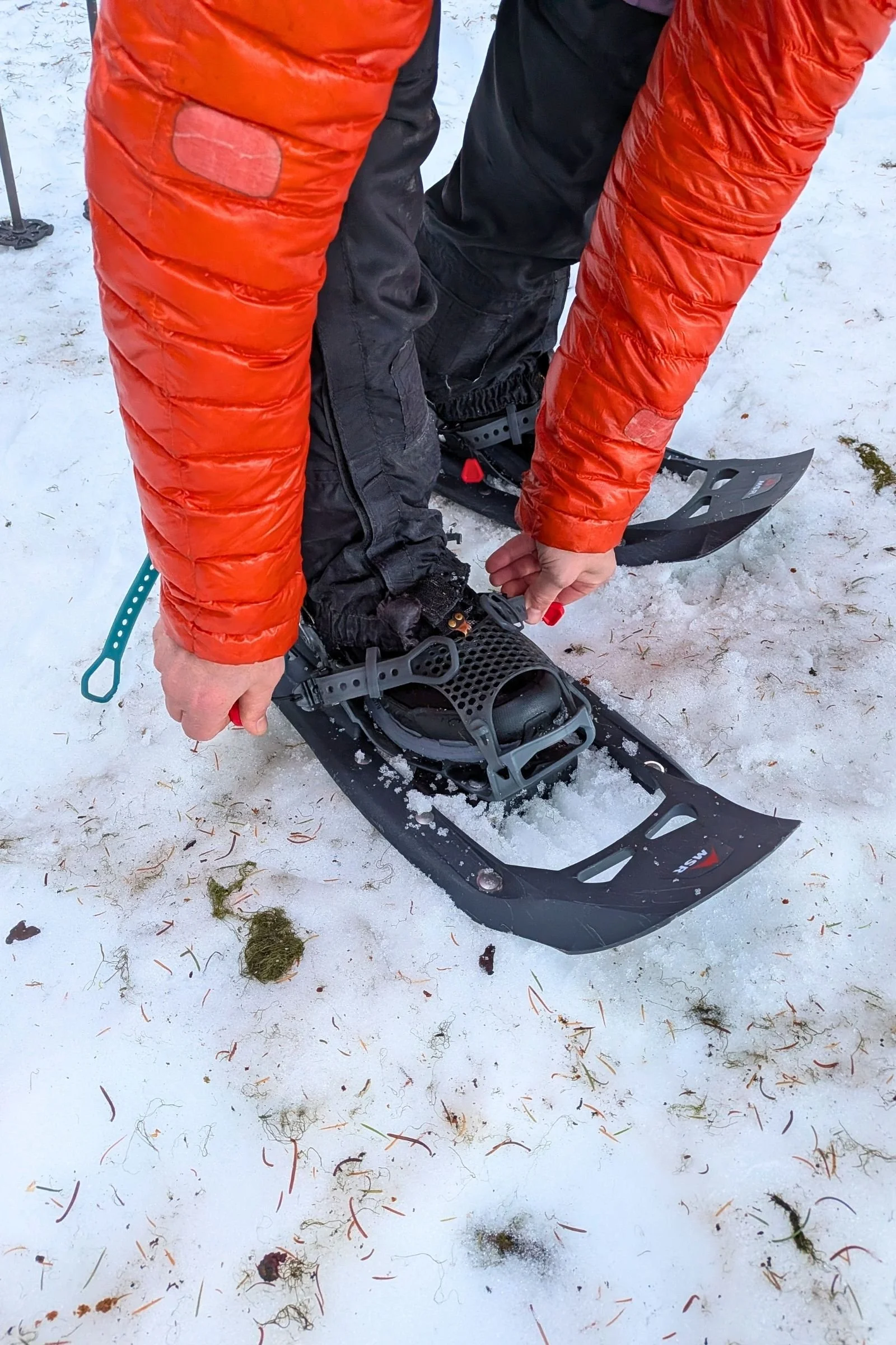   The North Face VECTIV Fastpack Insulated Mid has a heel knob designed to keep a snowshoe strap from slipping down while hiking.  