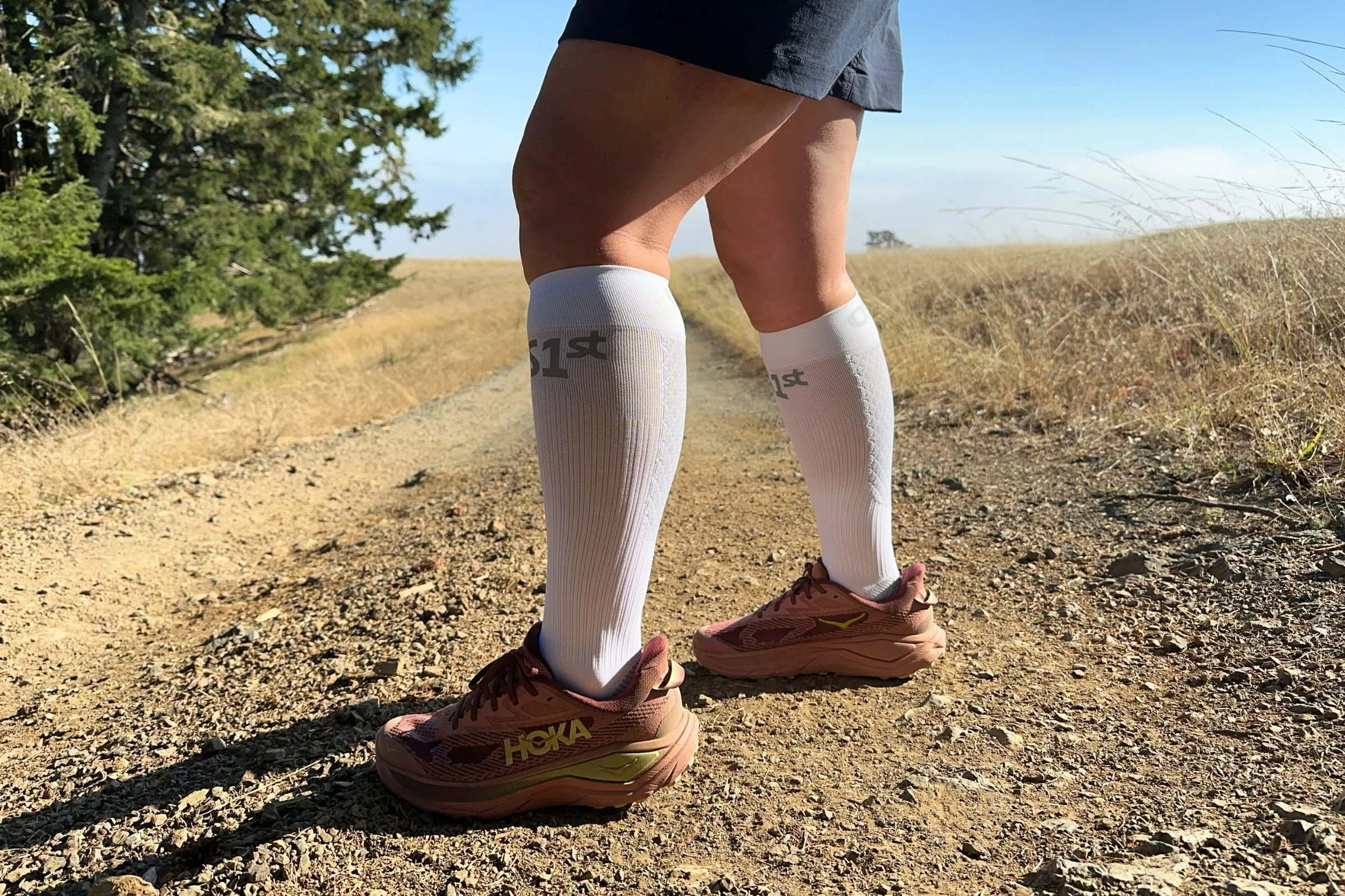   The OS1st Compression Bracing Socks provide a snug fit through the feet and calves, with thicker, abrasion-resistant fabric that holds up well on rocky and dusty trails.  