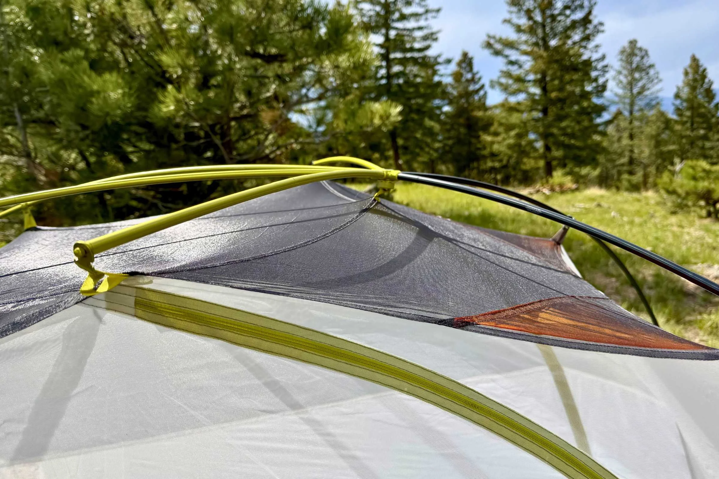 The crossbar attachments were the easiest of all the tent attachment points to secure (unlike the rainfly corners).