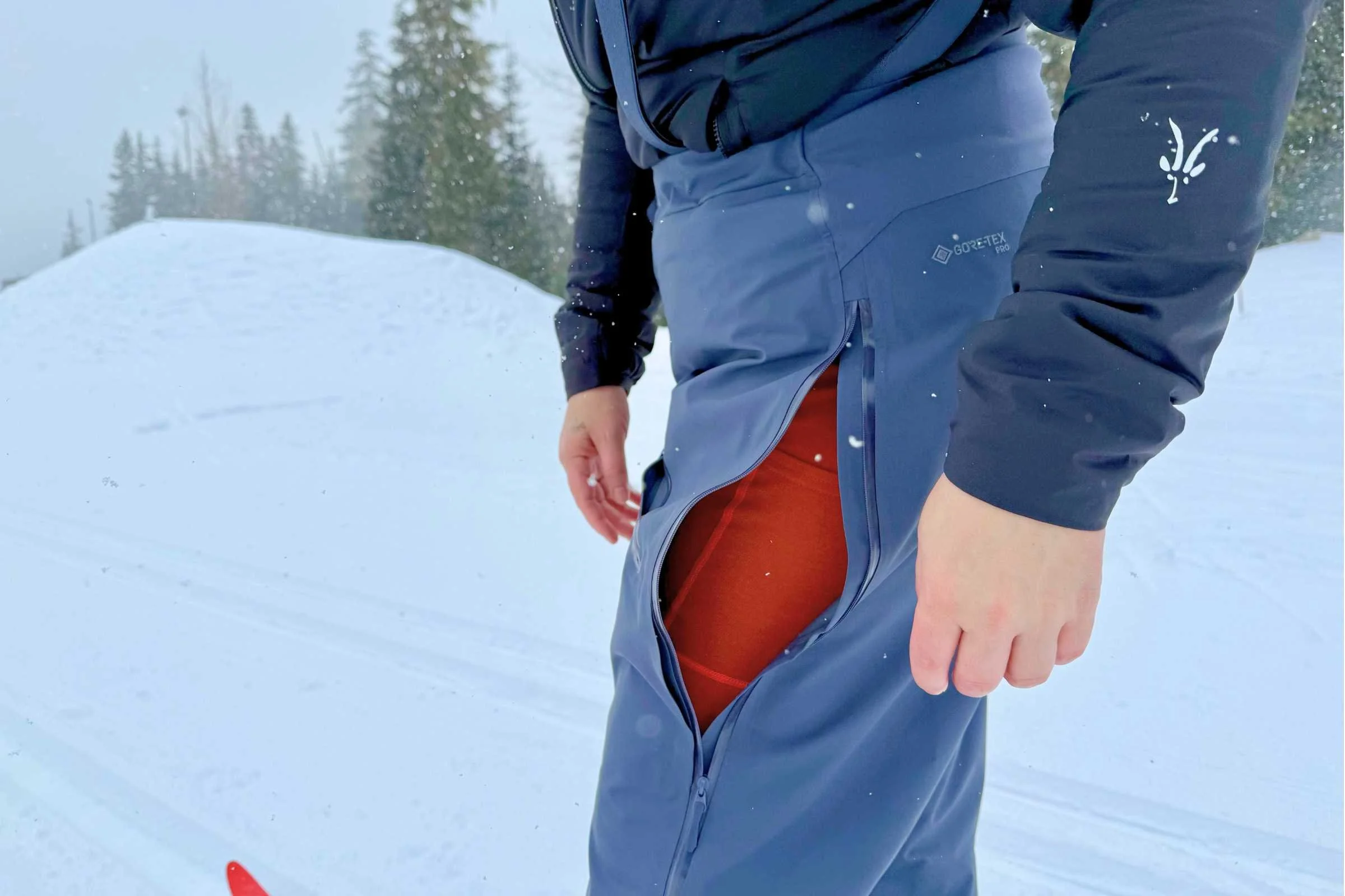 Arc’teryx calls them three-quarter side zips, but they open high enough to be seriously useful.