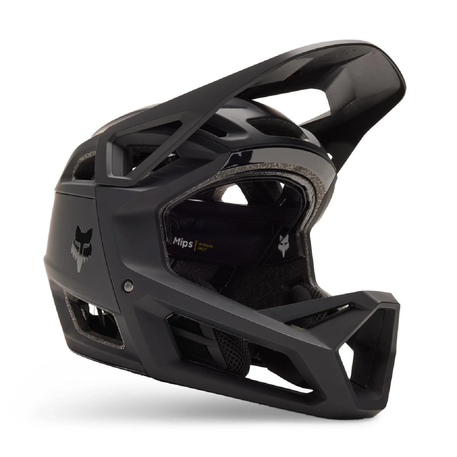 The Fox Racing Proframe RS Mips bike helmet in matte black.