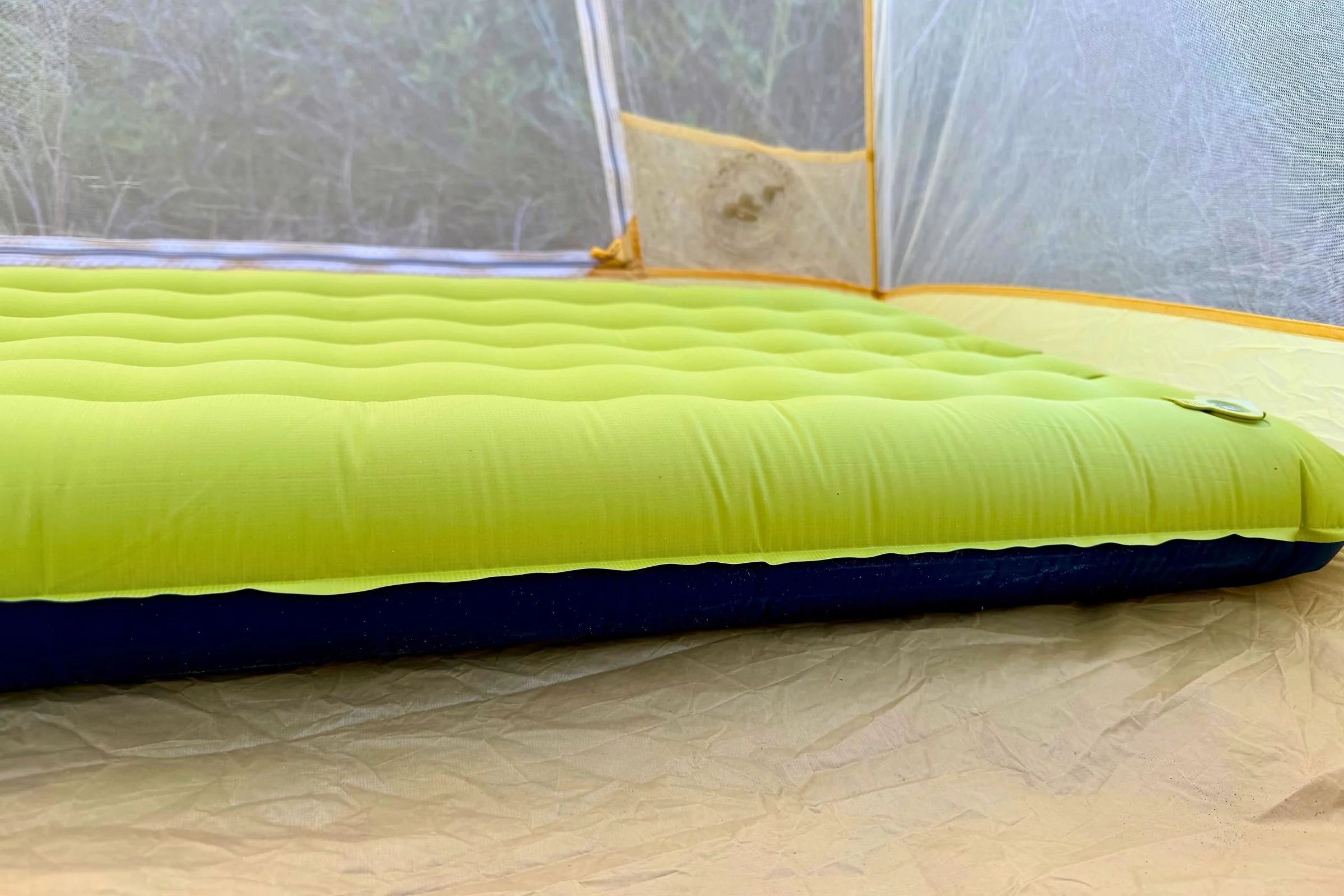 The top half of the NEMO Eclipse pad features a slightly different face fabric than the lower half.