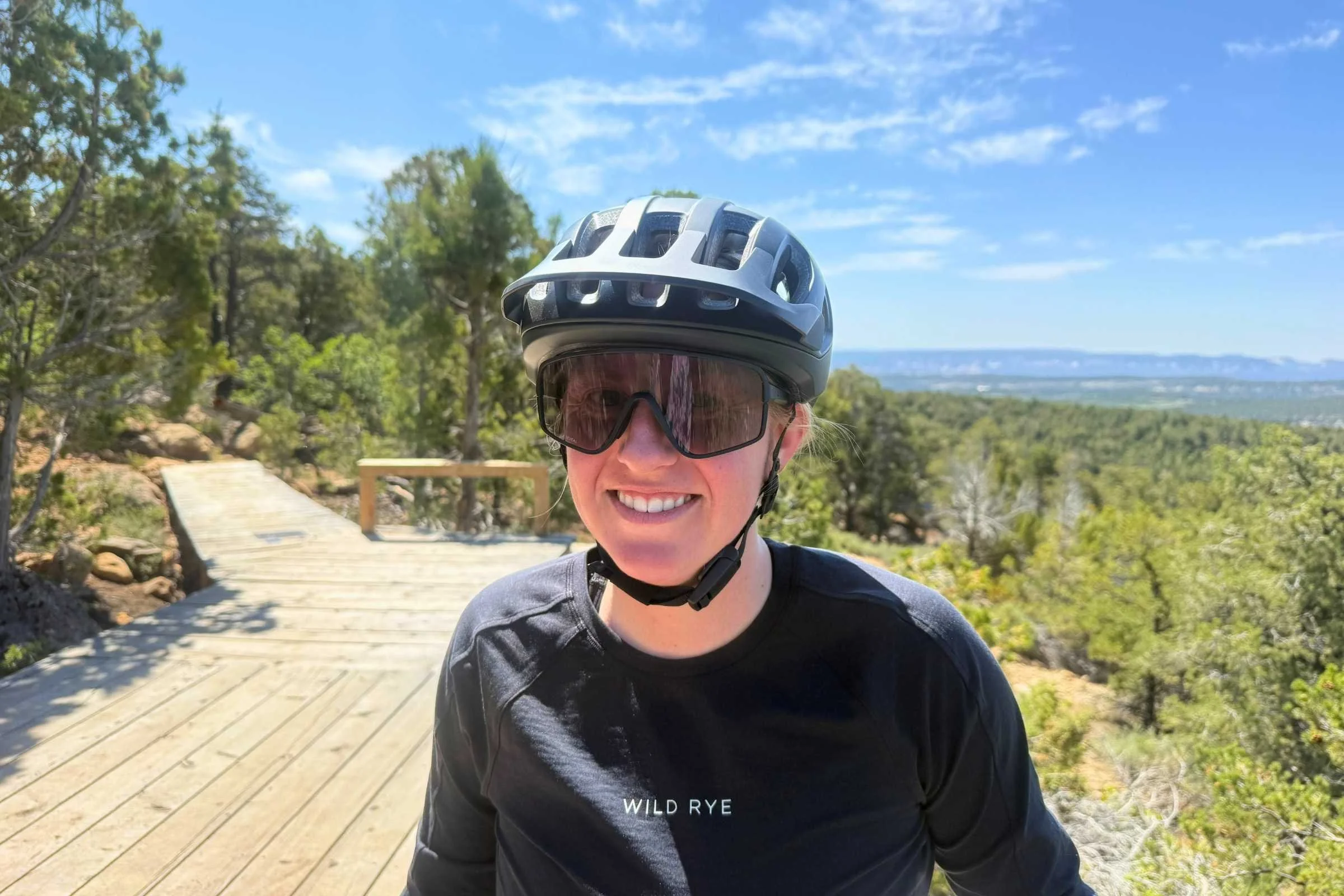 We tested the Cularis helmet with a variety of different sunglasses, including the POC Devour and the Smith Wildcat, and Glade Ramble which is pictured here. Photo by Jon Stockwell.