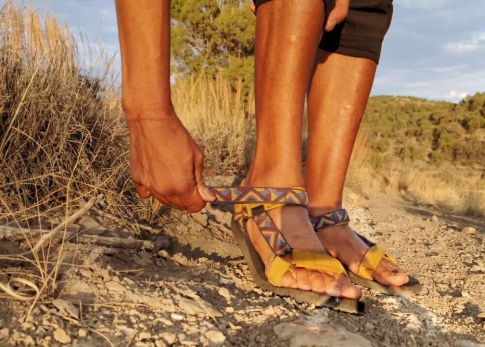GRITION Ladies Walking Sandals Lightweight Open Toe Trekking Sports Shoes Women Quick Dry Adjustable Hook and Loop Elastic Webbing Durable Slip Resistance 