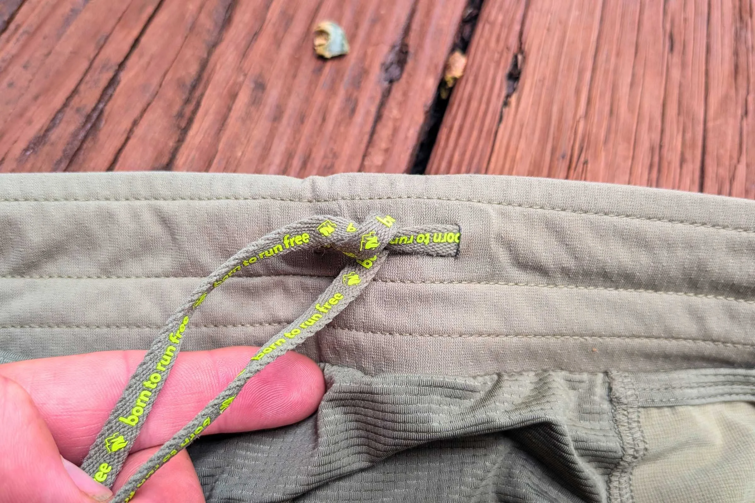 Rabbit FKT shorts' built-in liner and cinch cord