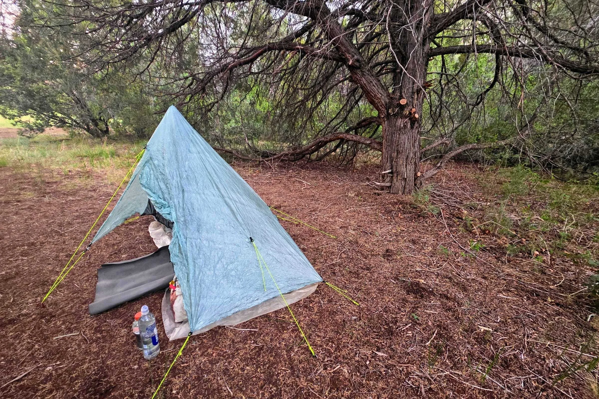 The Zpacks Plex Solo’s vestibule overhang