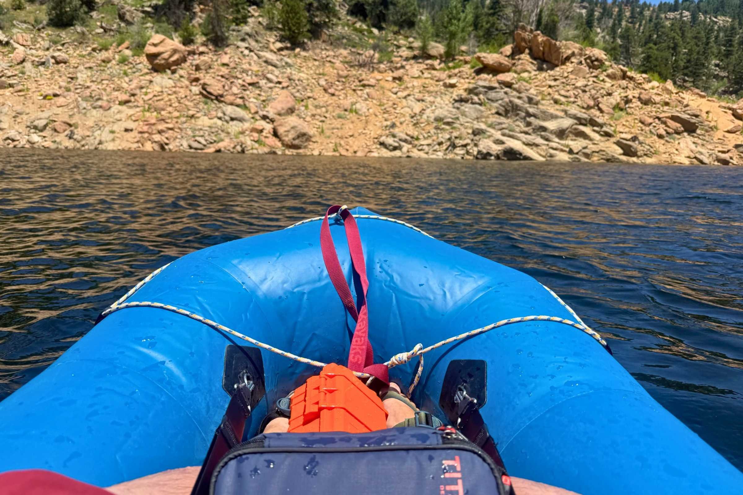 The author paddling the NRS Neutron at Gross Reservoir. Courtesy Chris Meehan