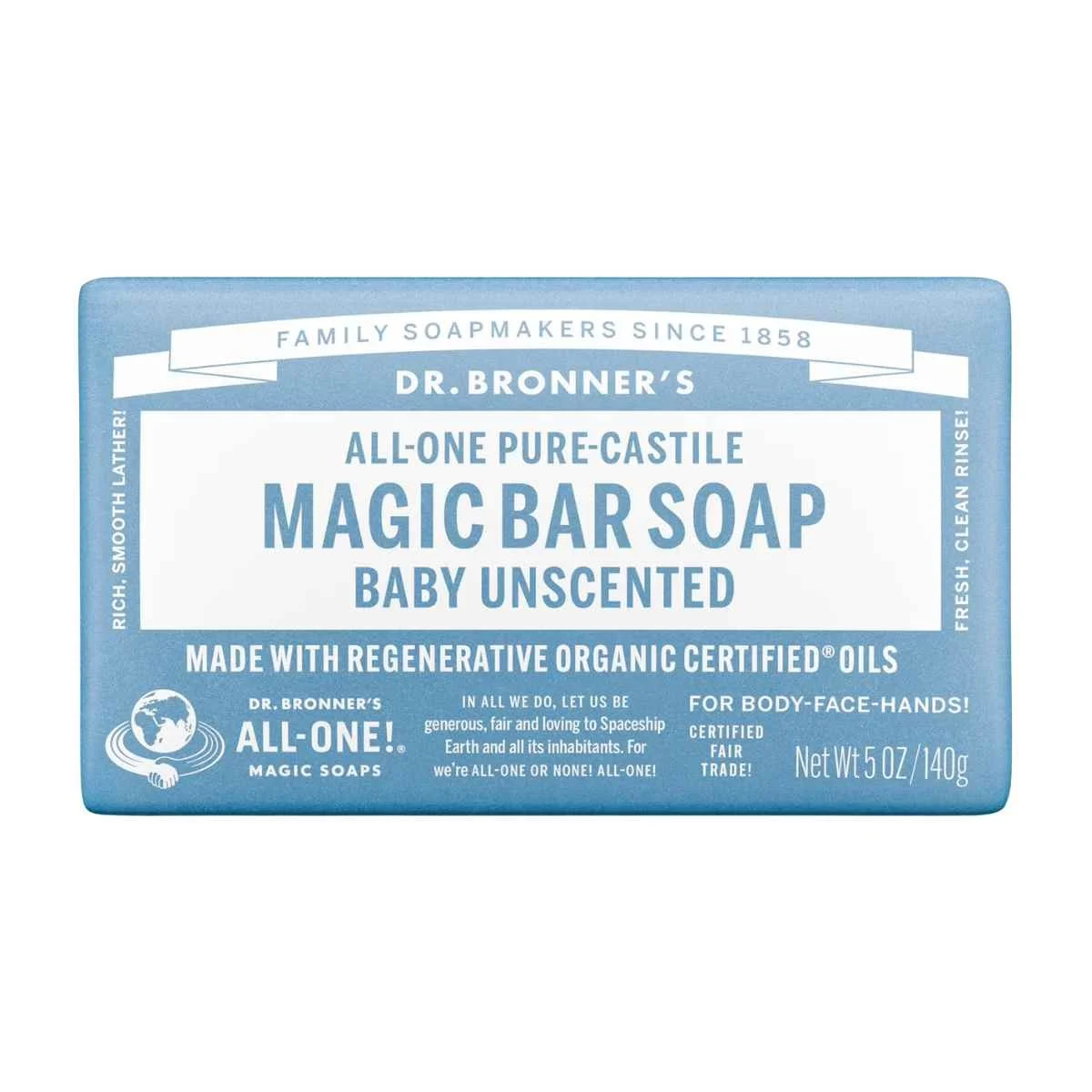 Dr. Bronner’s Pure-Castile Magic Bar Soap (Unscented)