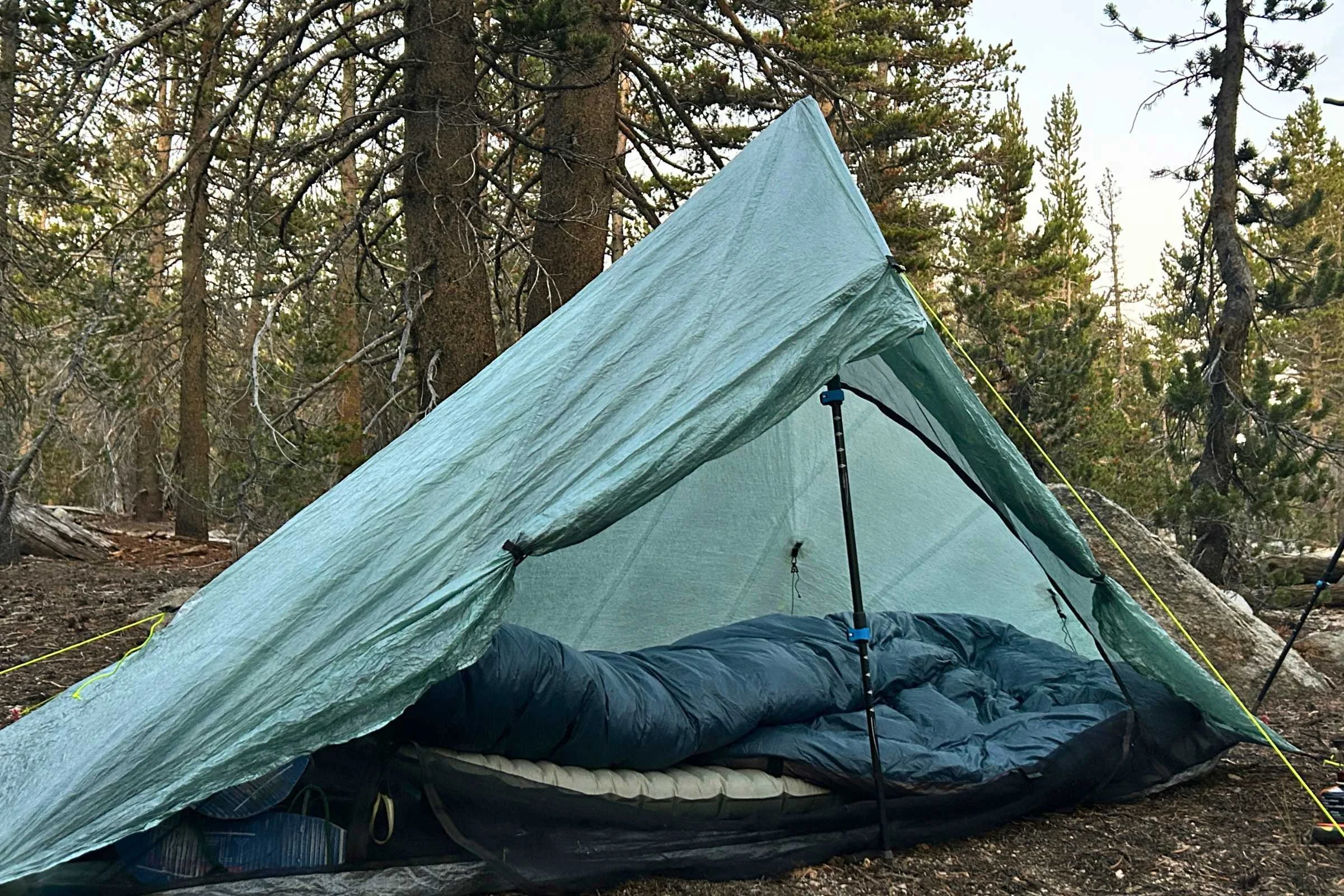 Outdoor Vitals StormLoft 15 Down TopQuilt — tent with a sleeping pad