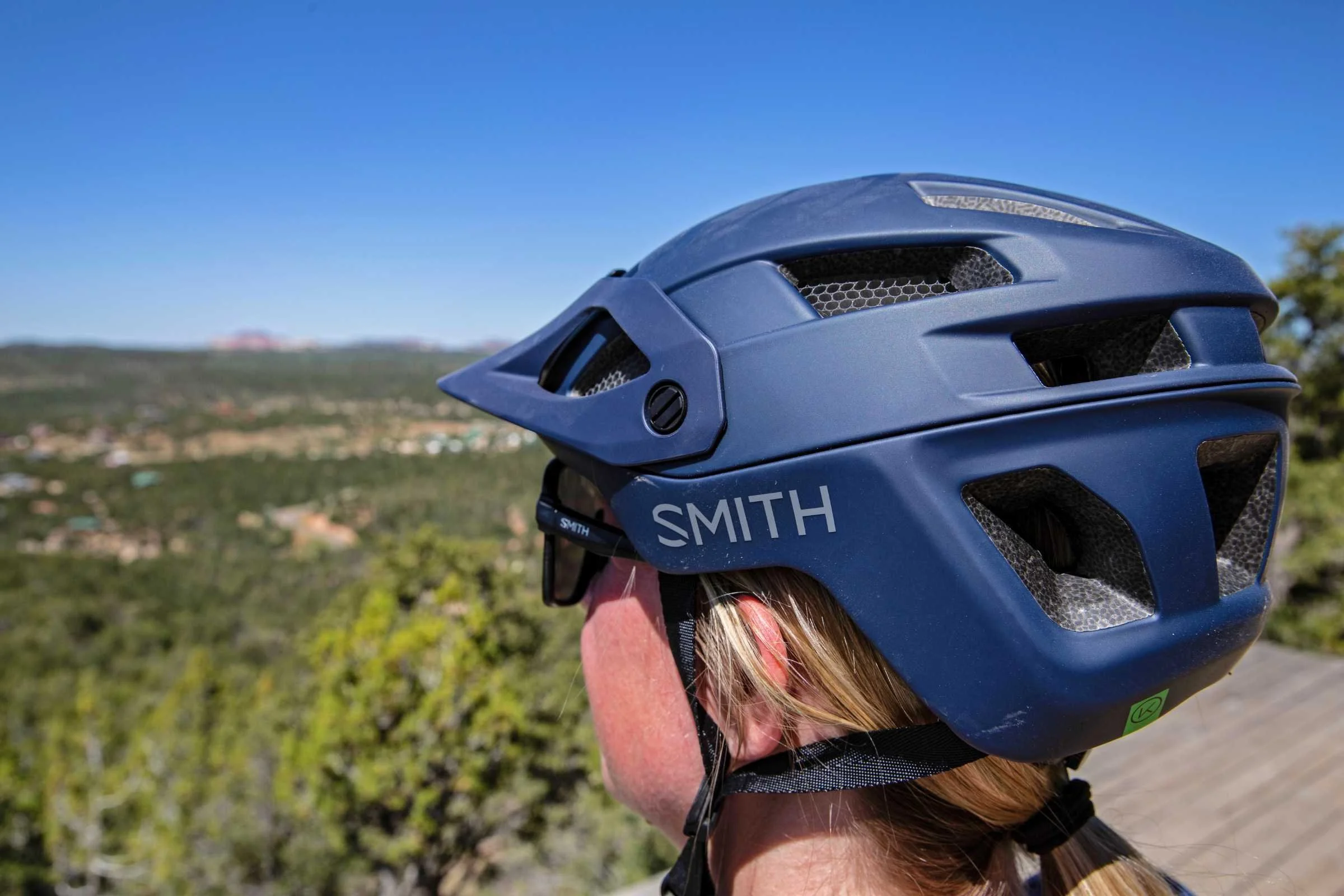 A view of the KOROYD in the vents of the Smith Engage helmet.