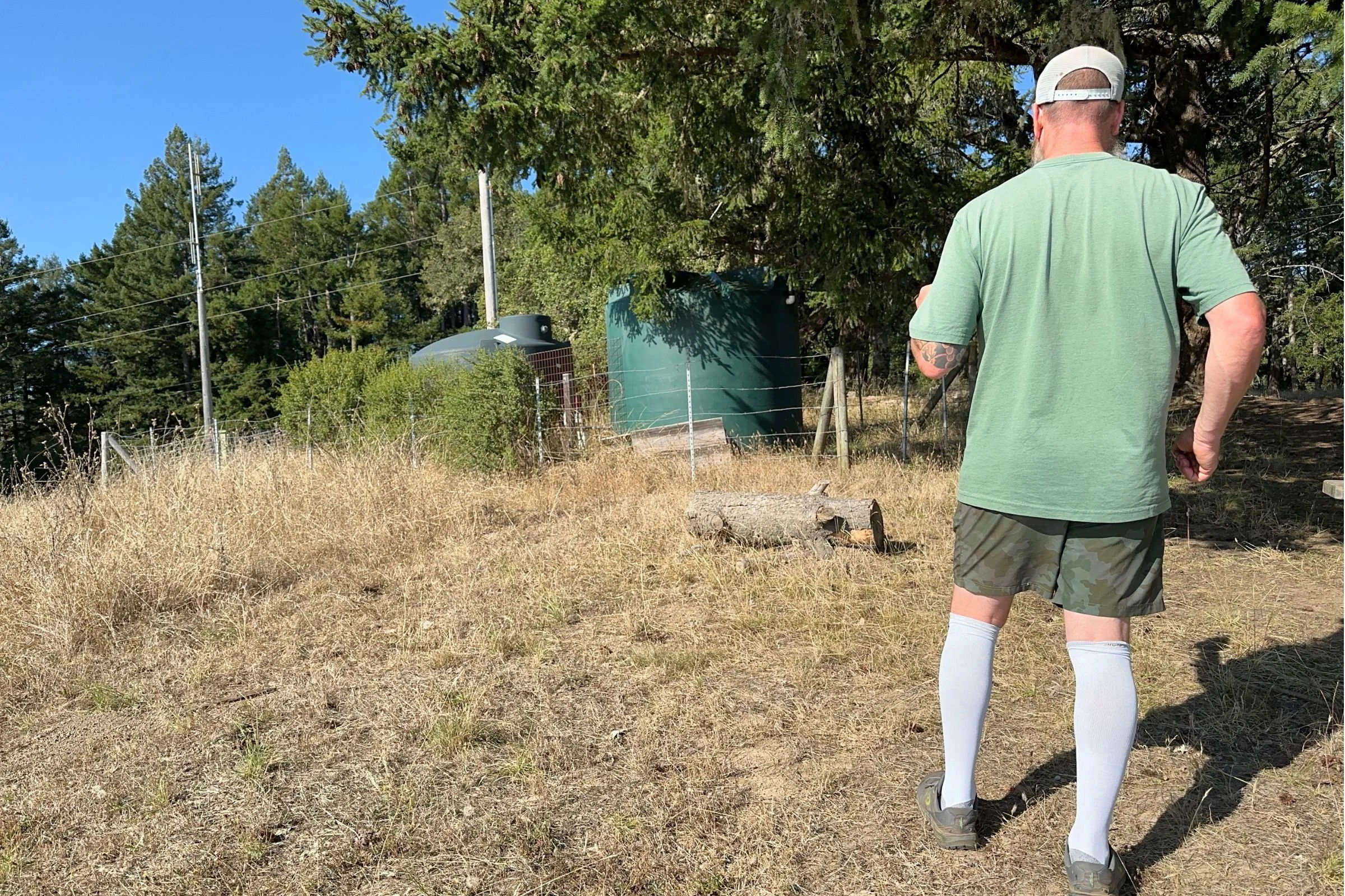 Going on a walk in the Injinji Compression Over the Calf Socks