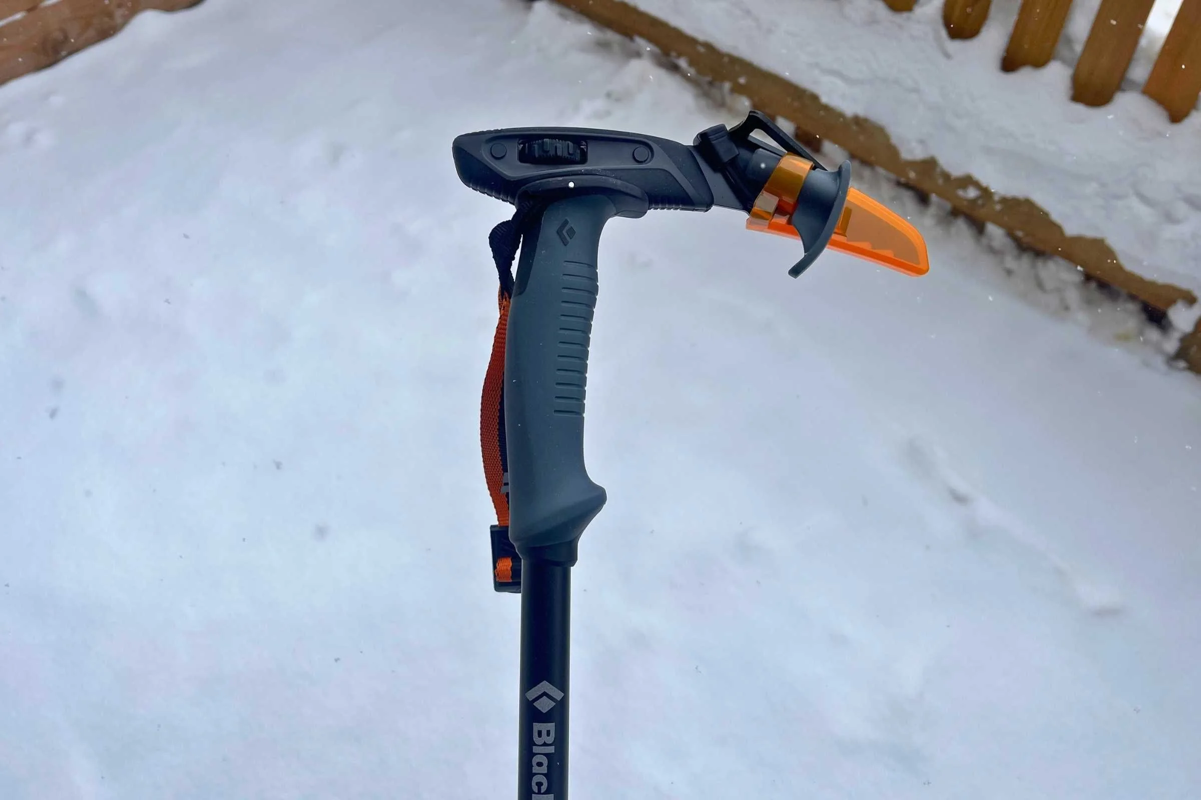 The ax head on the Black Diamond Whippet ski pole. By Stasia Stockwell