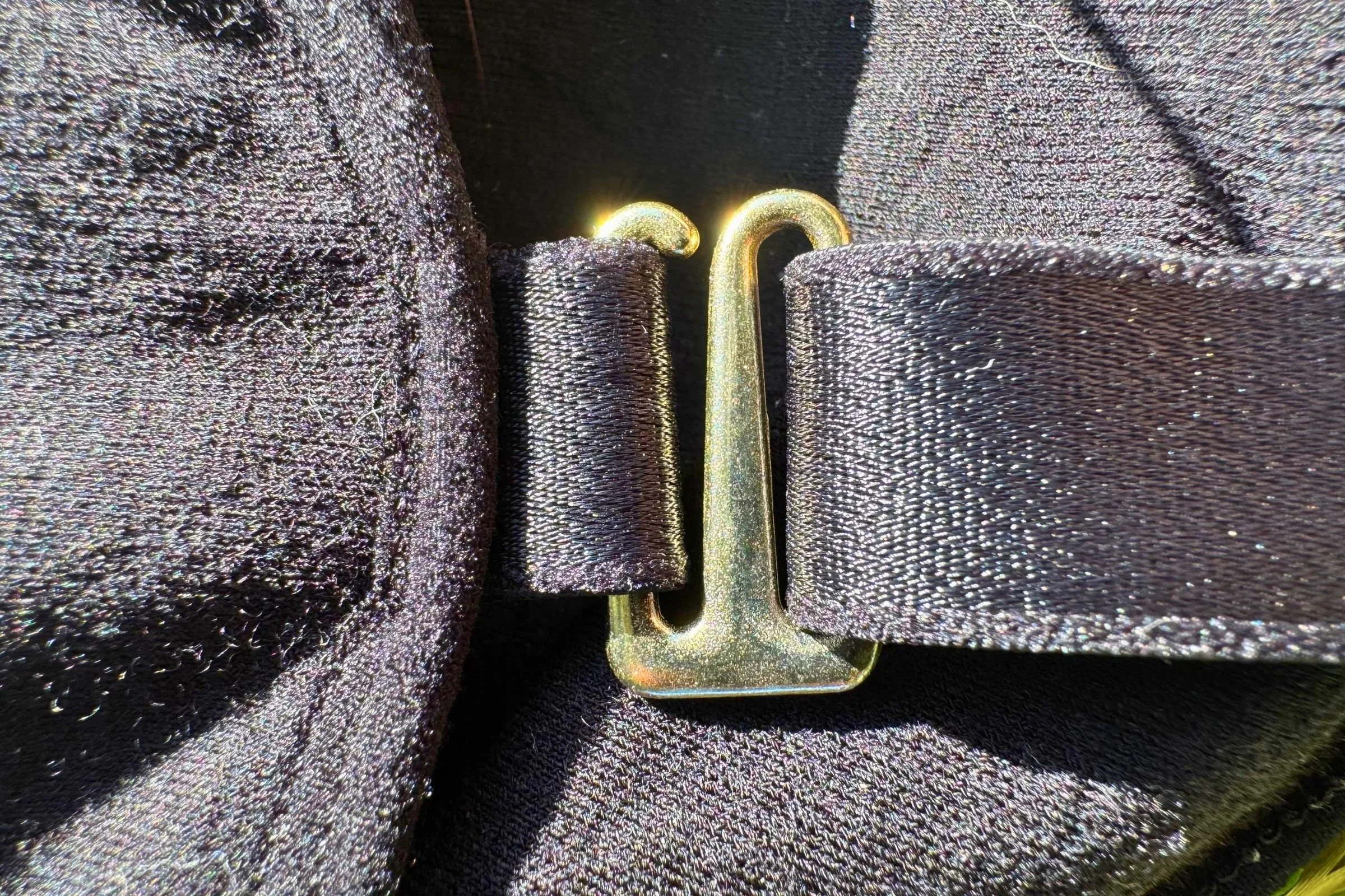 A closeup of a metal hook on the BRANWYN Essential Supreme bra.