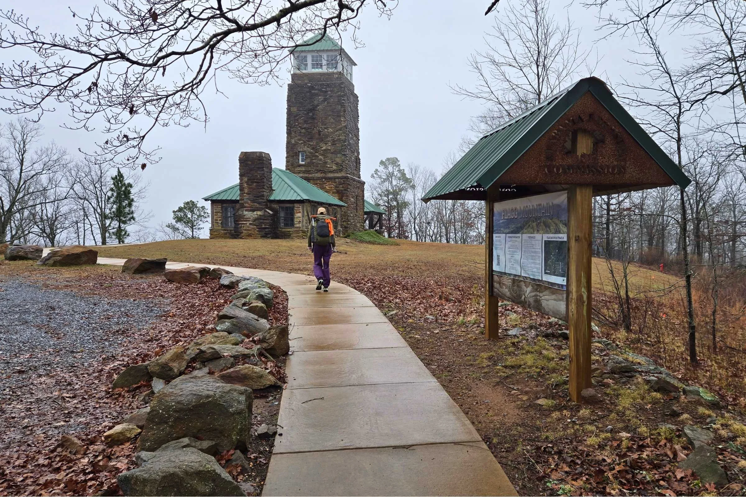 Flagg Mountain Observation Tower marks the southern end of the Pinhoti Trail.