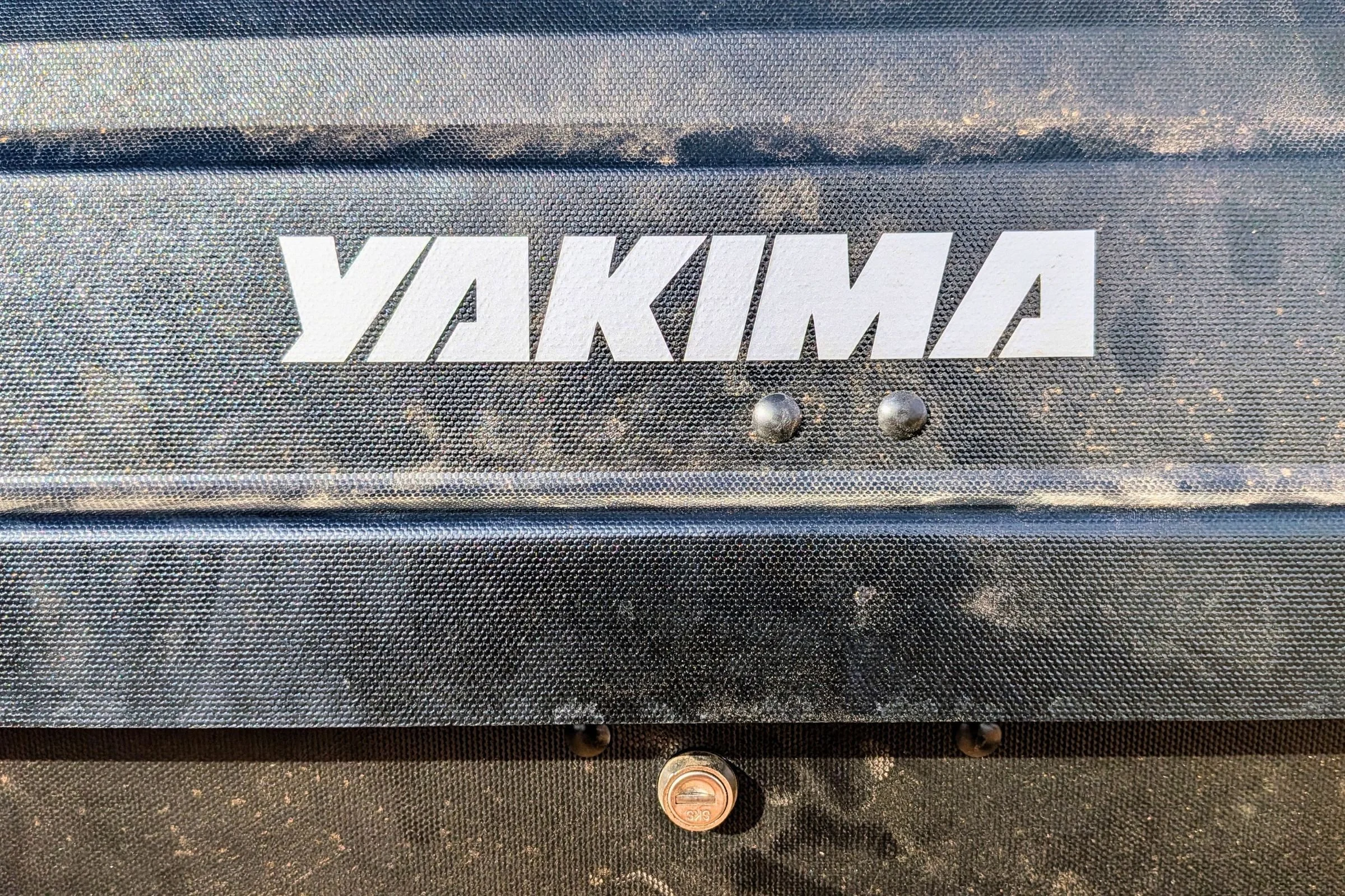 Close-up of the Yakima EXO GearLocker ABS plastic shell
