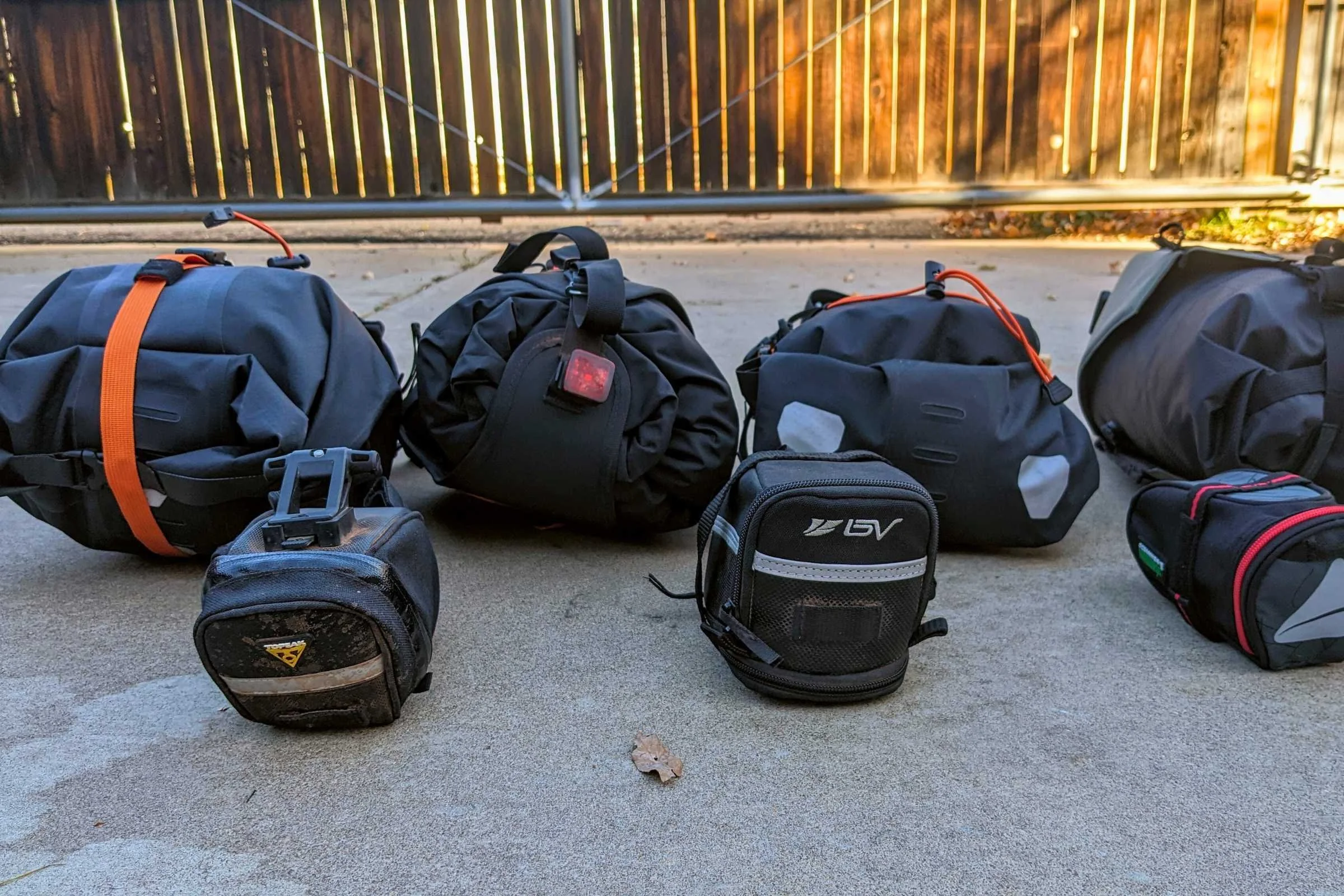 Most saddle bags have some amount of reflective material, but they more importantly all have a place to clip a light.