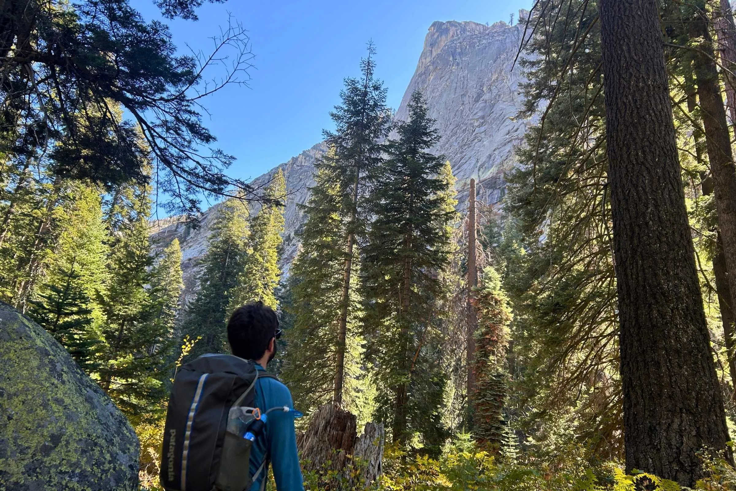 Patagonia Travel Pack on trail