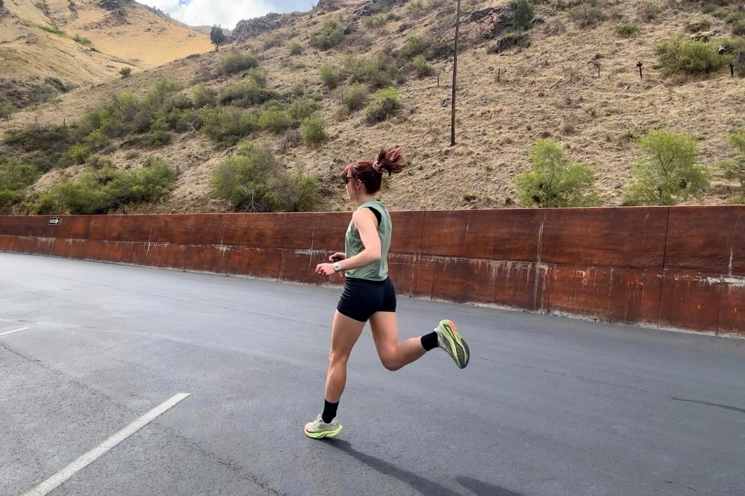 The HOKA Mach 7 is lightweight and responsive. We wore them for daily training runs, workouts, and post-run strides.